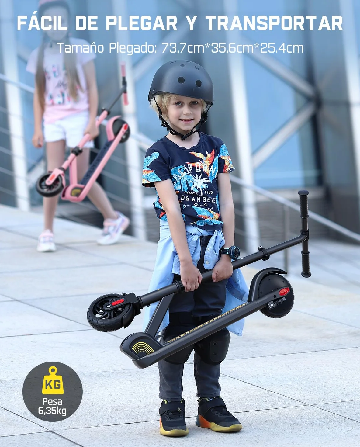 FanttikRide C9 Patinete Electrico Niño, 120 cm - 160 cm, 10/16 km/h, Alcance de 8 km, Pantalla LED, Altura Ajustable, Plegable, Ruedas de Goma, Ligero, Scooter para Niños hasta 60 kg