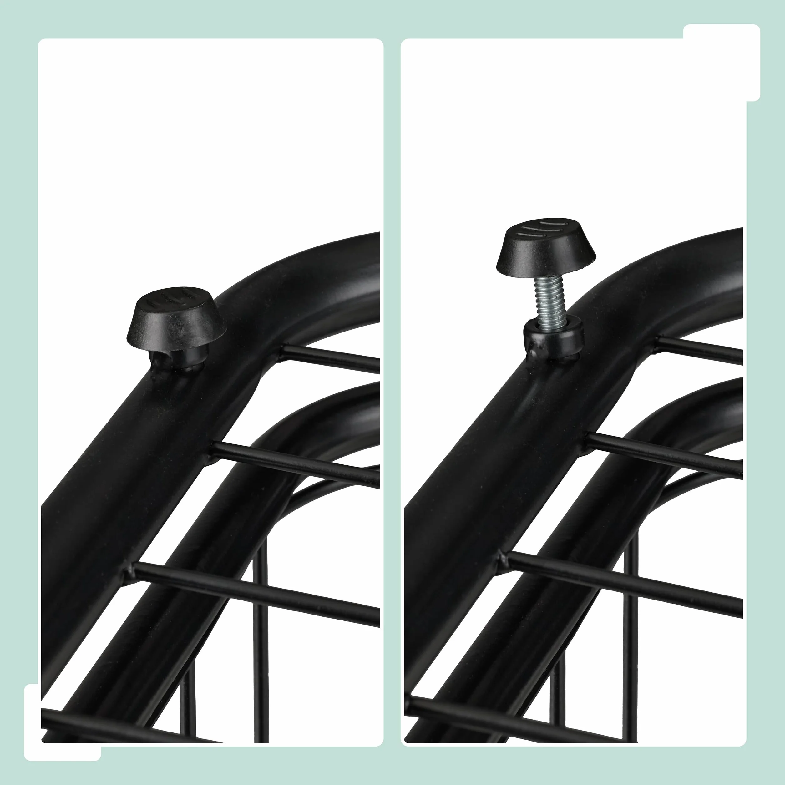 Relaxdays Soporte para Pelotas 3 Baldas Desmontables Metal Negro