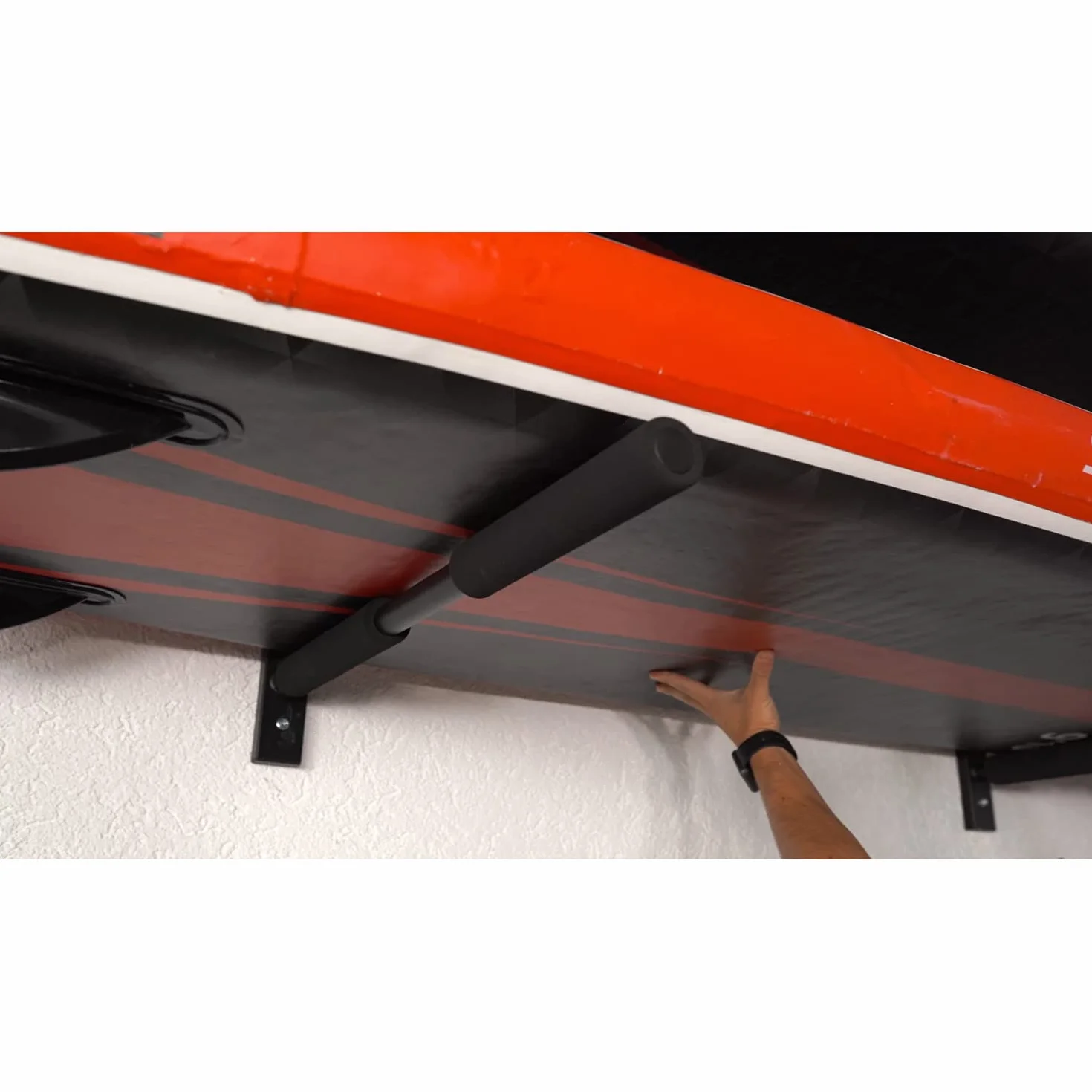 4boarder® Soporte de pared para 2 tablas de paddleboard surf longboard kayak negro