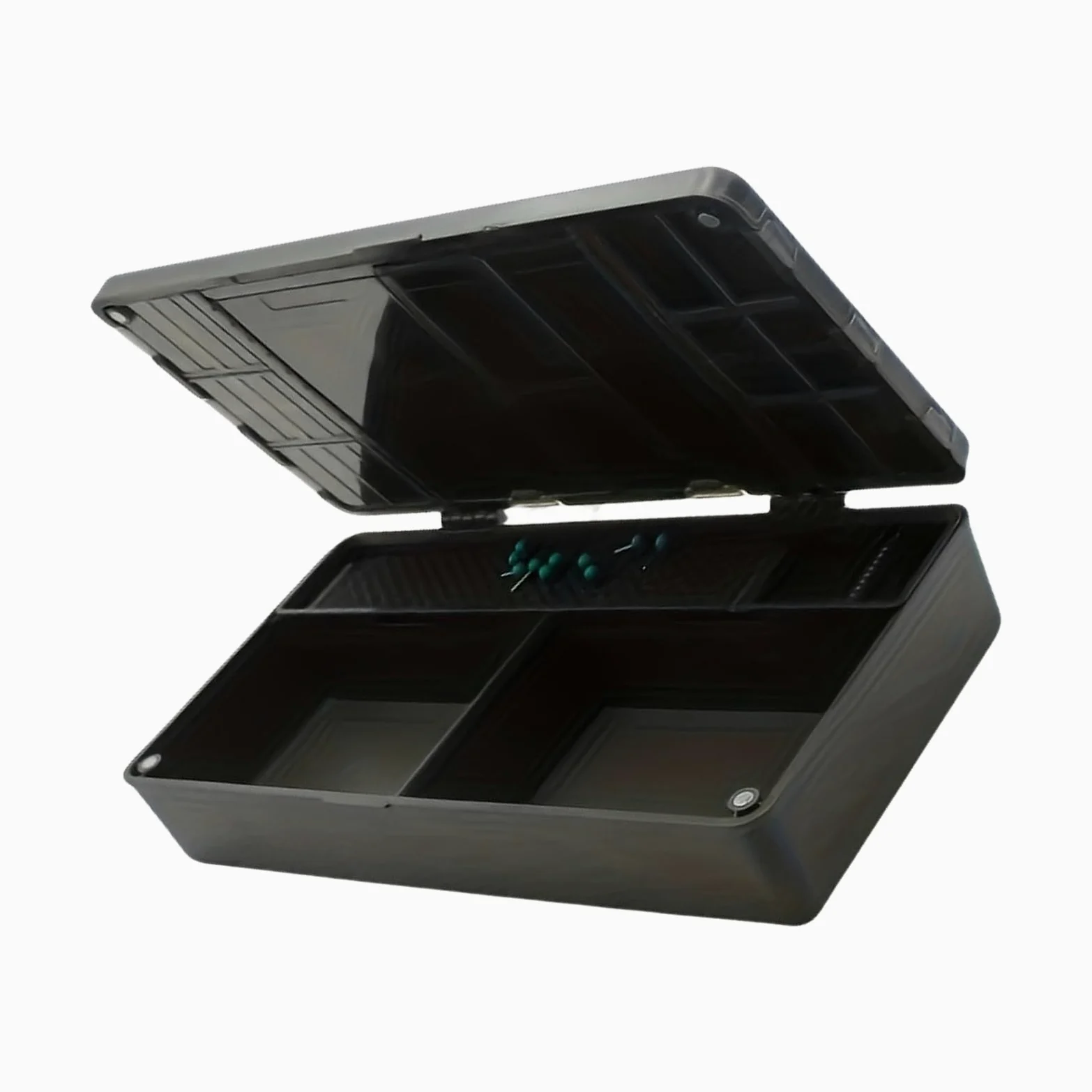 Caja de aparejos de pesca con pasador de aparejo, caja de almacenamiento de aparejos de pesca, contenedor de accesorios de pesca, caja de almacenamiento fácil de transportar