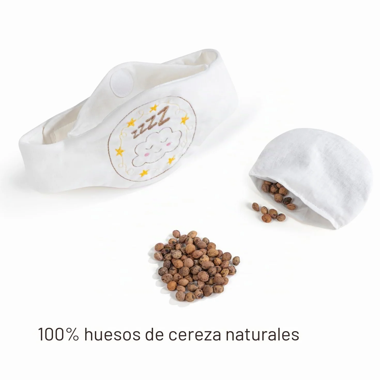 Babyjem Cojín de huesos de cereza térmico ajustable para bebés 100% algodón