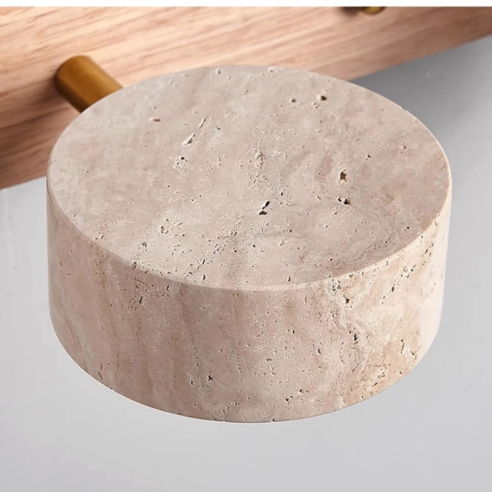 Lámpara de Pared Baño Travertino Madera Rústico 2-4 Luces Giratoria 180°