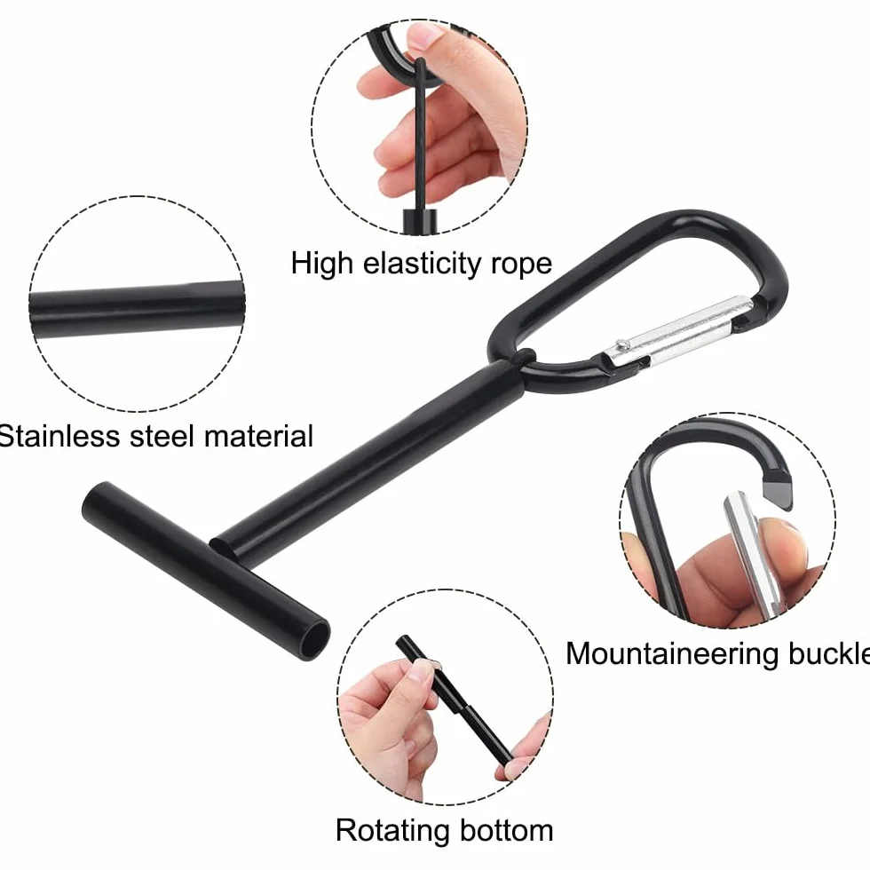 Tippet Holder, 3 piezas de acero inoxidable Tippet accesorios de pesca con mosca incorporados cuerda elástica de alta elasticidad para dispensar líderes Tippets