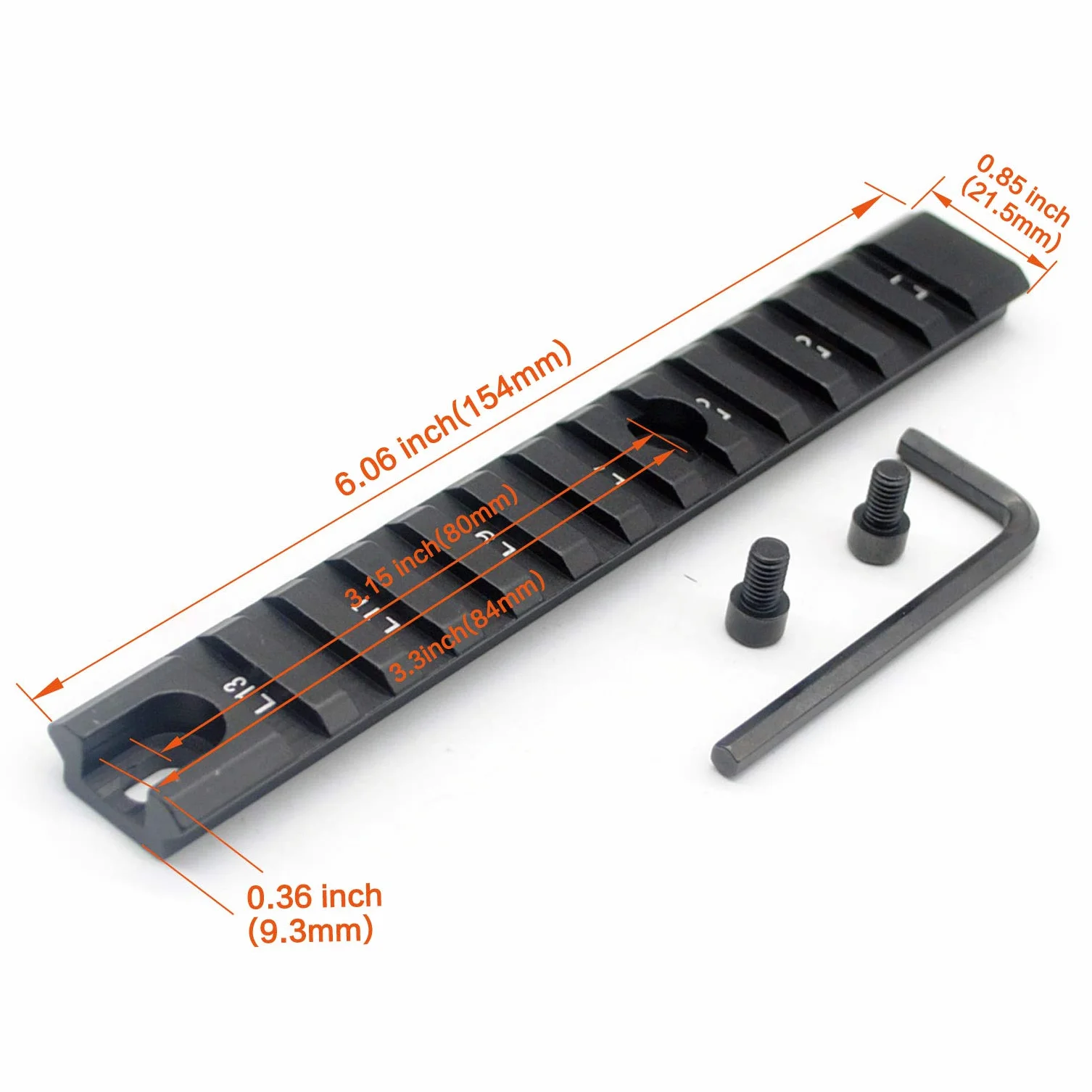 Trirock Picatinny Standard 13 Slots RIS 21mm Base Mount 6.06" Long Rail Set for G36 G36C System