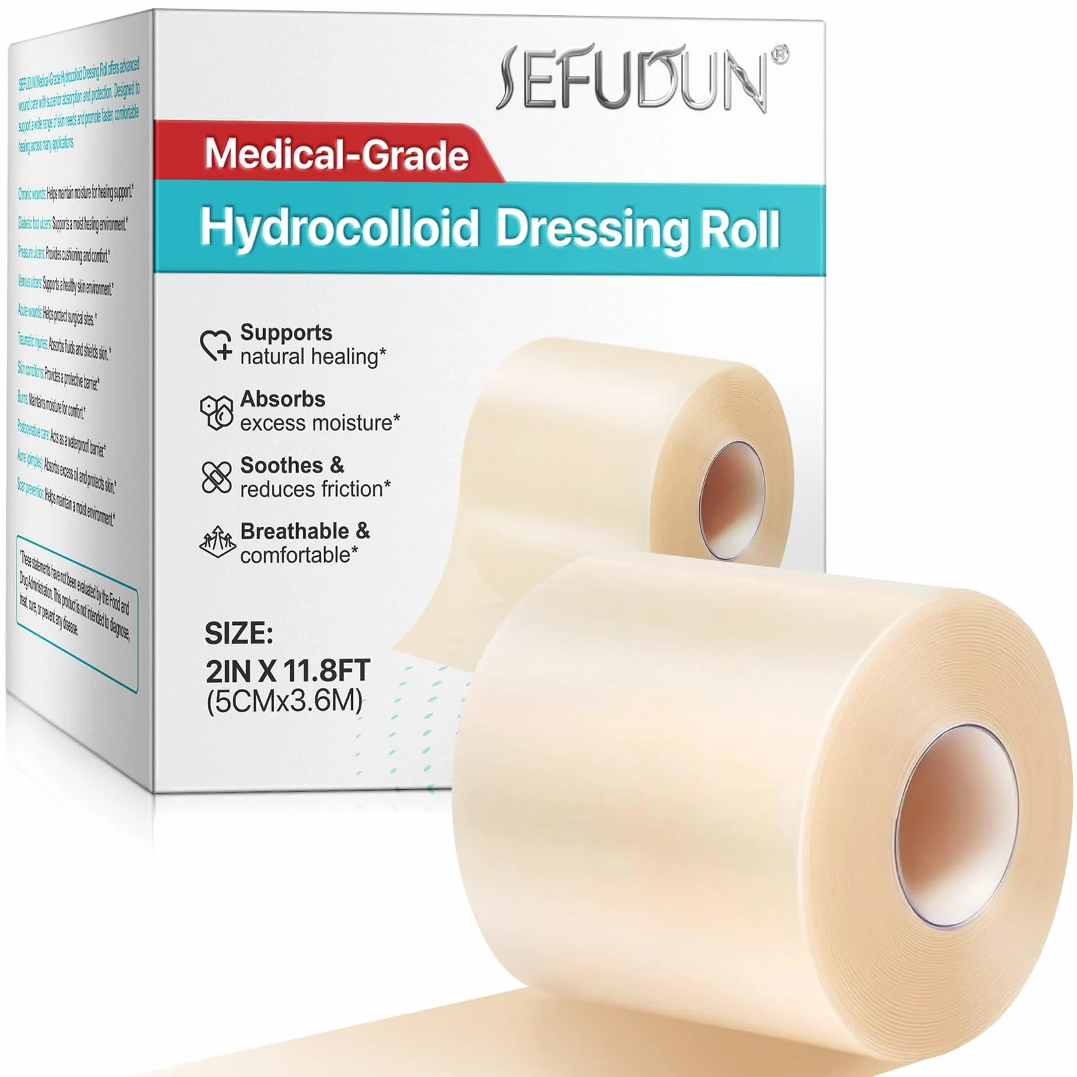 Apósitos Hidrocoloides Rollo 5cm x 360cm Vendas Impermeables Gel Hidrocoloide Transpirable Cortable