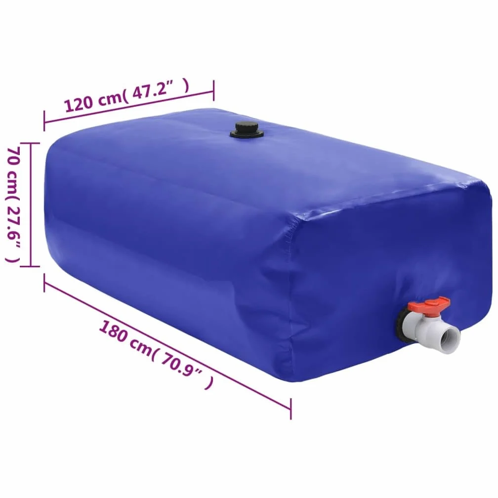 Depósito de Agua Plegable con Grifo PVC 1500 l Azul,156331
