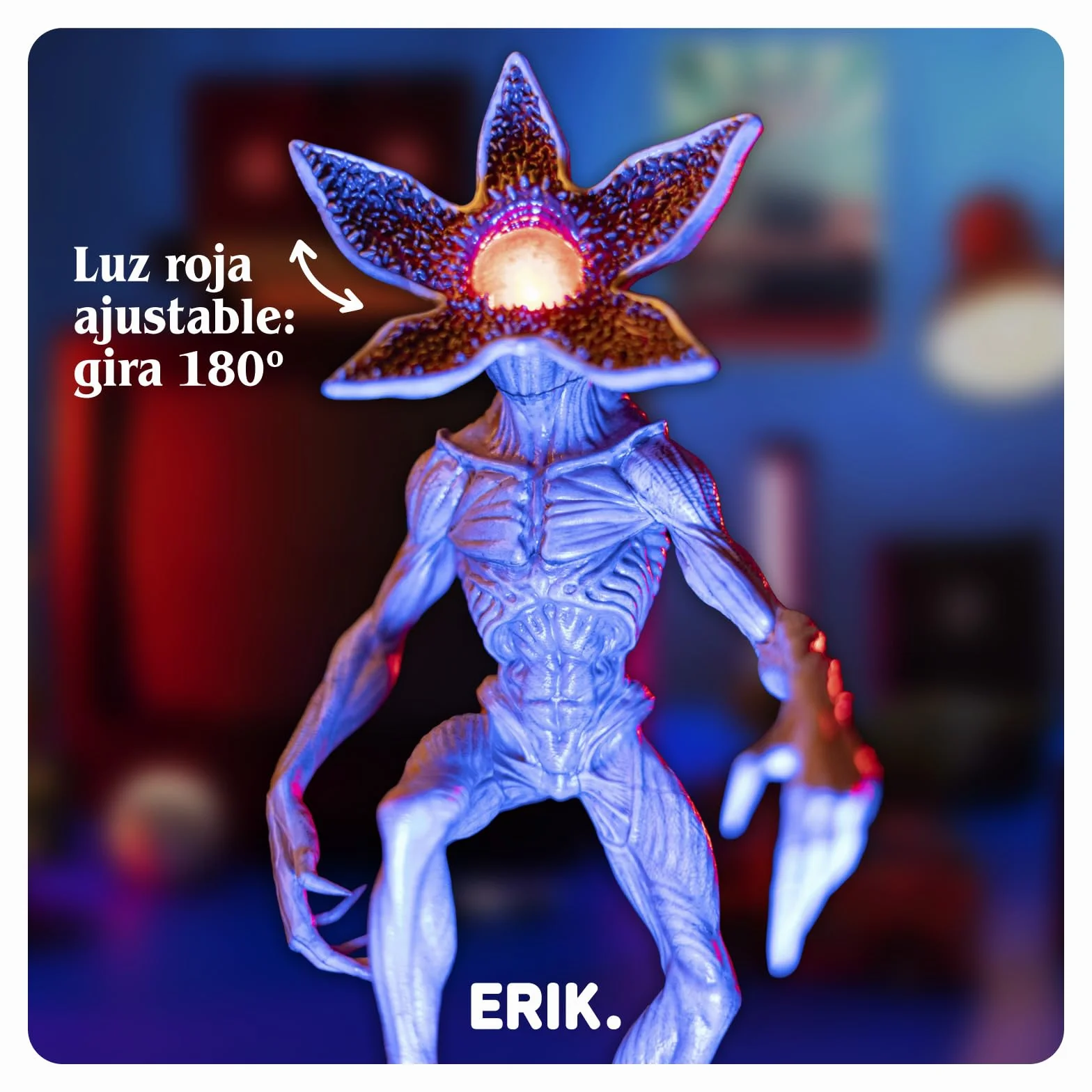 Stranger Things Demogorgon figura lampa LED USB bateria 34x19 cm