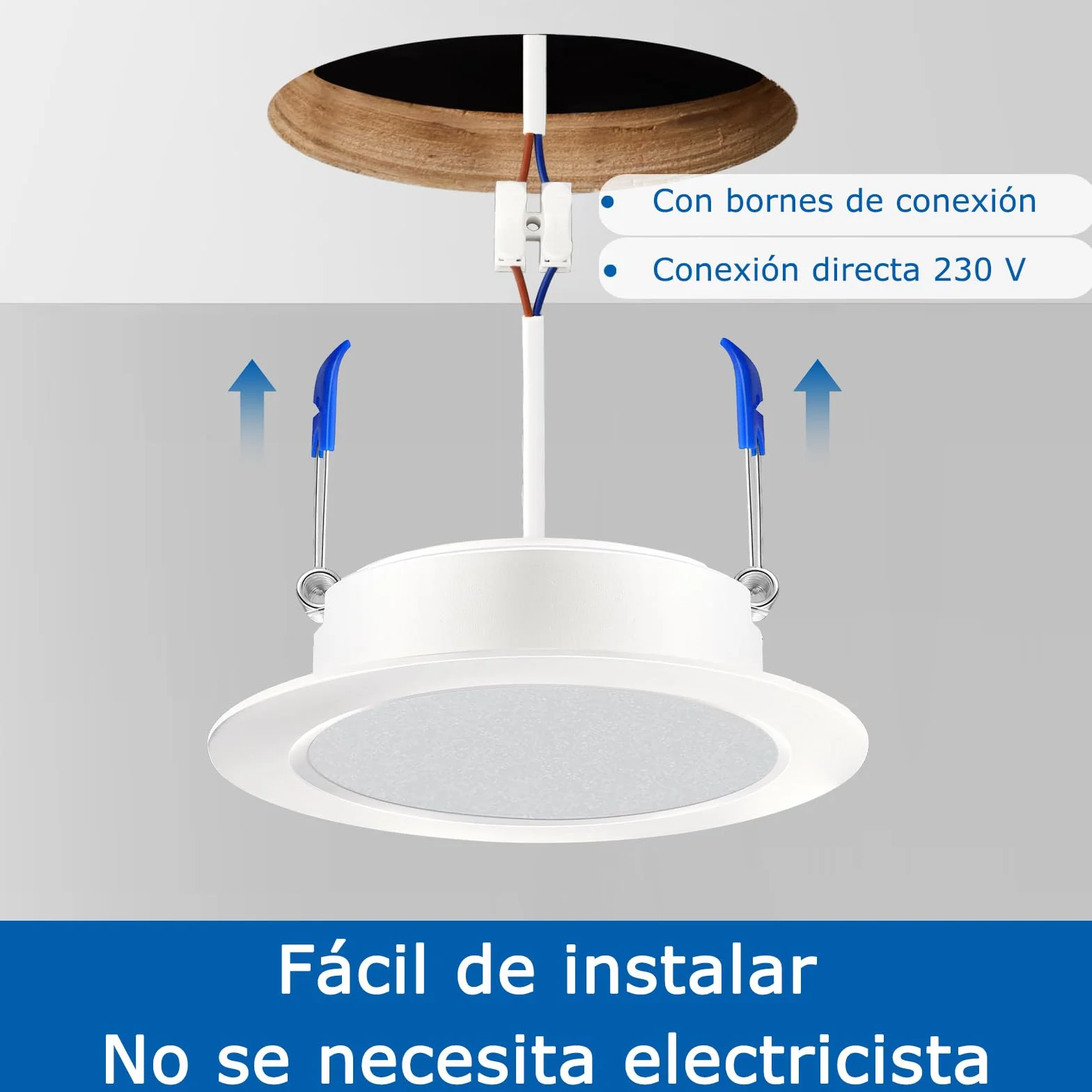 ZIZZLER Downlight Led Empotrable 6000K Blanco Frio 5W IP44 Corte 68-80mm Pack 40 220V-240V