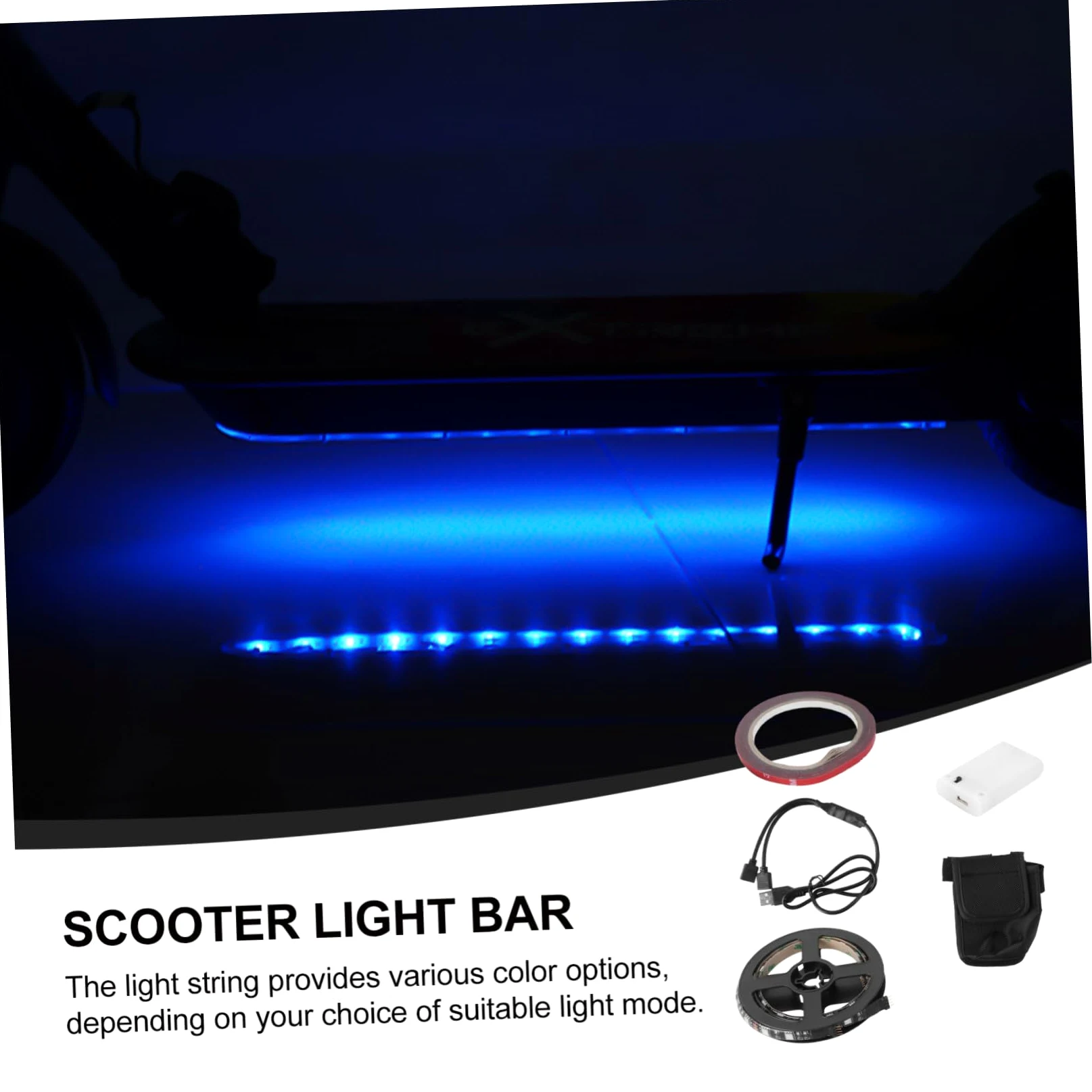 ibasenice Patinete Scooter Accesorios condujo Herramientas eléctricas para Acelerador Ruedas Luces de Skate Tira de Luces LED para patineta eléctrica Tira de luz Epoxy Black