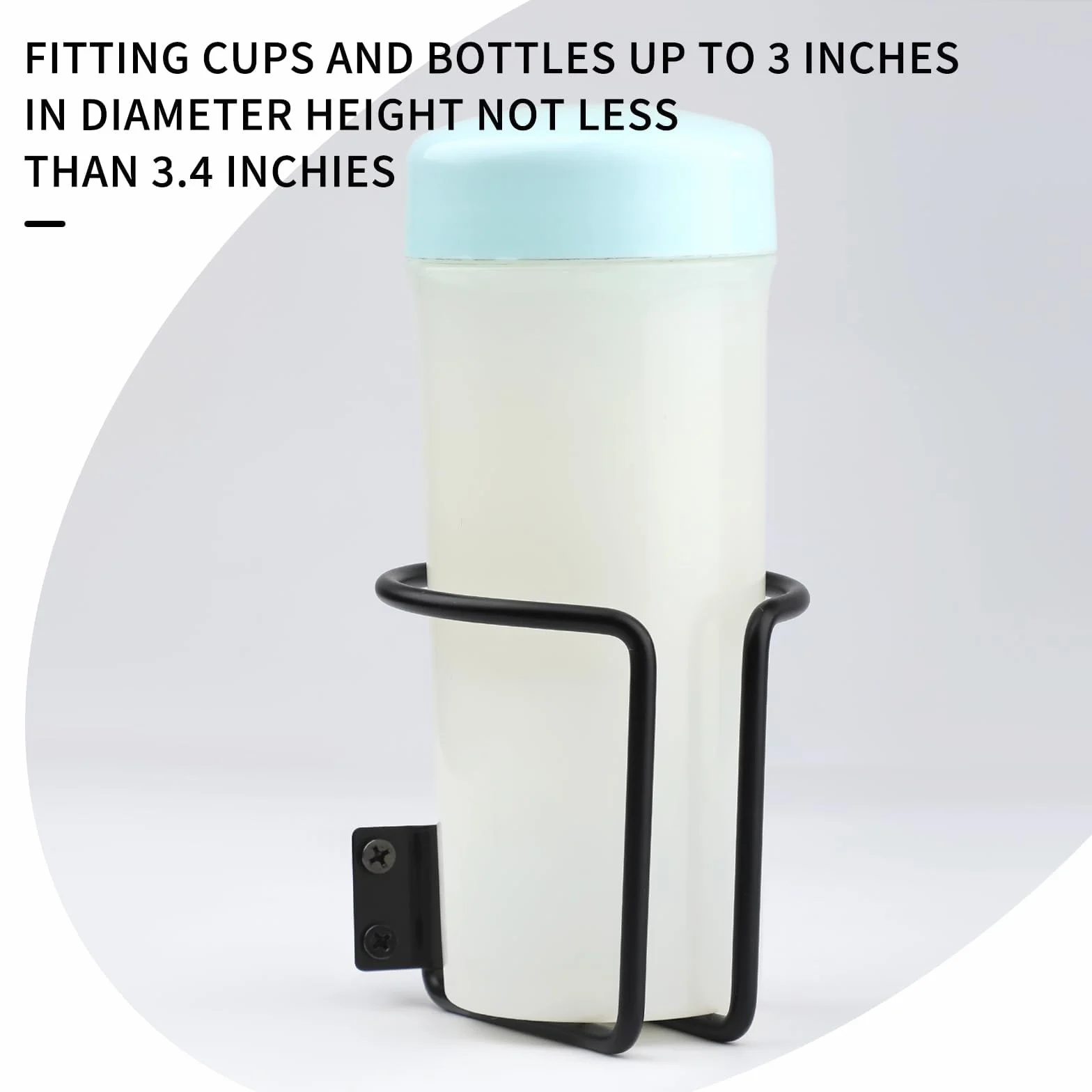 2 portavasos de acero inoxidable con tornillos, soporte universal para bebidas con anillo de barco, soporte de pared negro para barco, camión, caravana, tractor, columpio de madera al aire