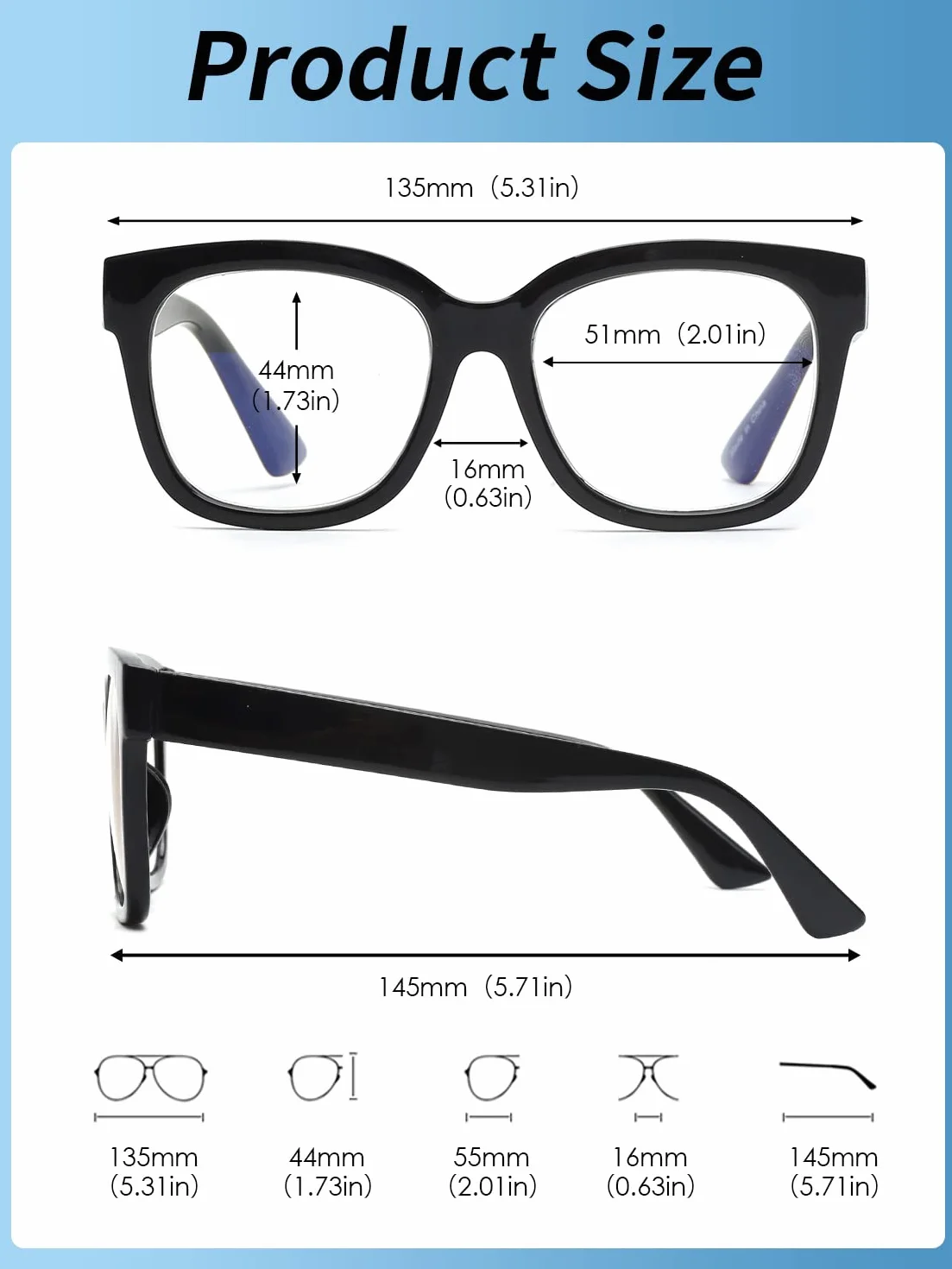 JM Gafas de Lectura Cuadrados Bloqueo Luz Azul Mujeres Hombres Paquete 3
