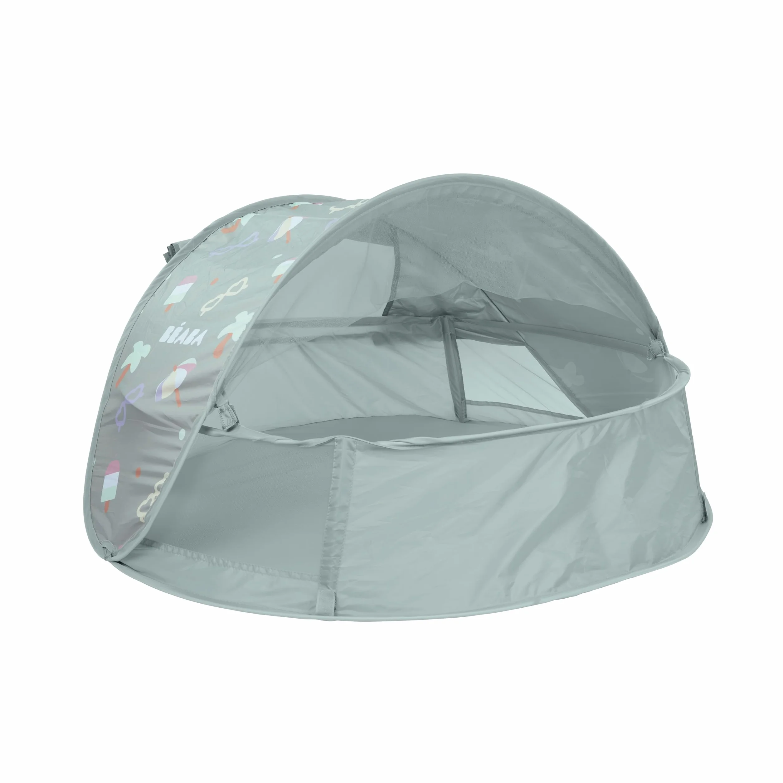 BÉABA Breezynest Tienda De Playa Para Bebé 2 En 1, 0–24 Meses, UPF50+, Protección Solar UV, Ventilación 360°, Mosquitera, Sistema Pop-Up, Caqui