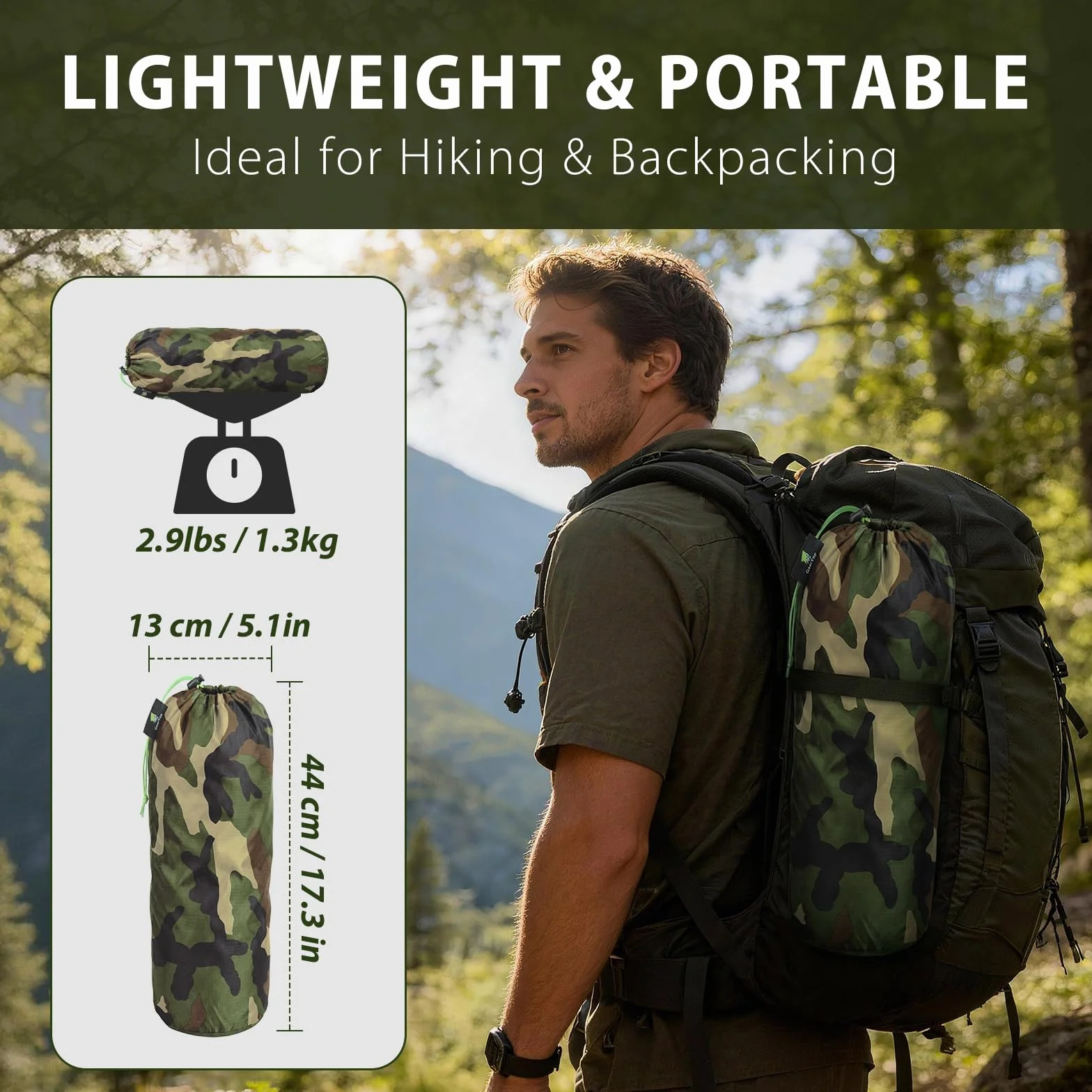 GEERTOP Saco de dormir ultraligero pequeño para 1 persona, tienda de campaña bivy impermeable y compacta, tienda de senderismo de montaje rápido, adecuada para senderismo, viajes con mochila, camping