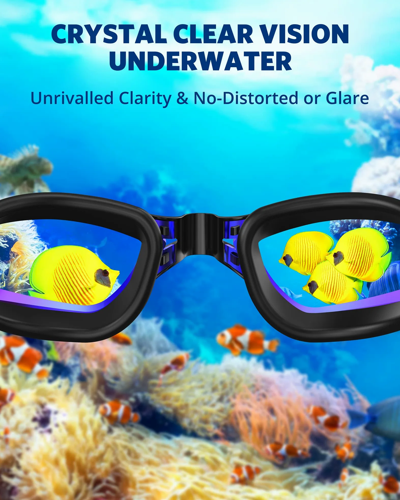 Aegend Gafas de natación sin fugas, protección completa para adultos, hombres, mujeres, jóvenes