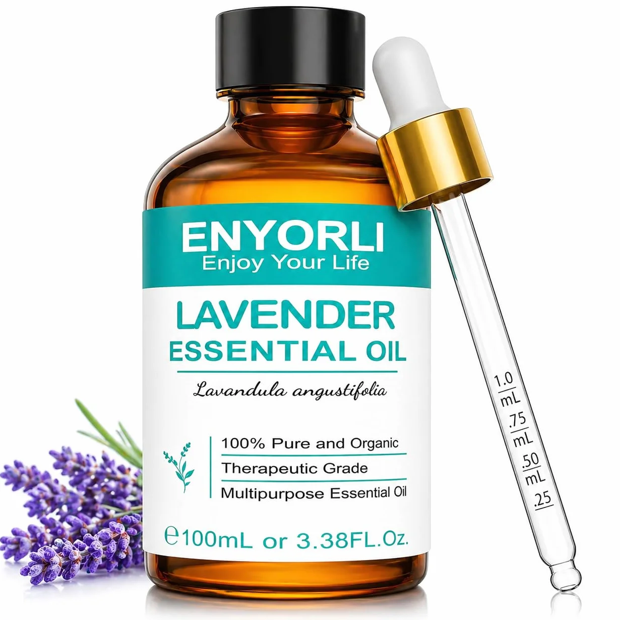 Aceite Esencial de Lavanda Orgánico 100ml Favorece el Sueño Relajación Masaje Corporal