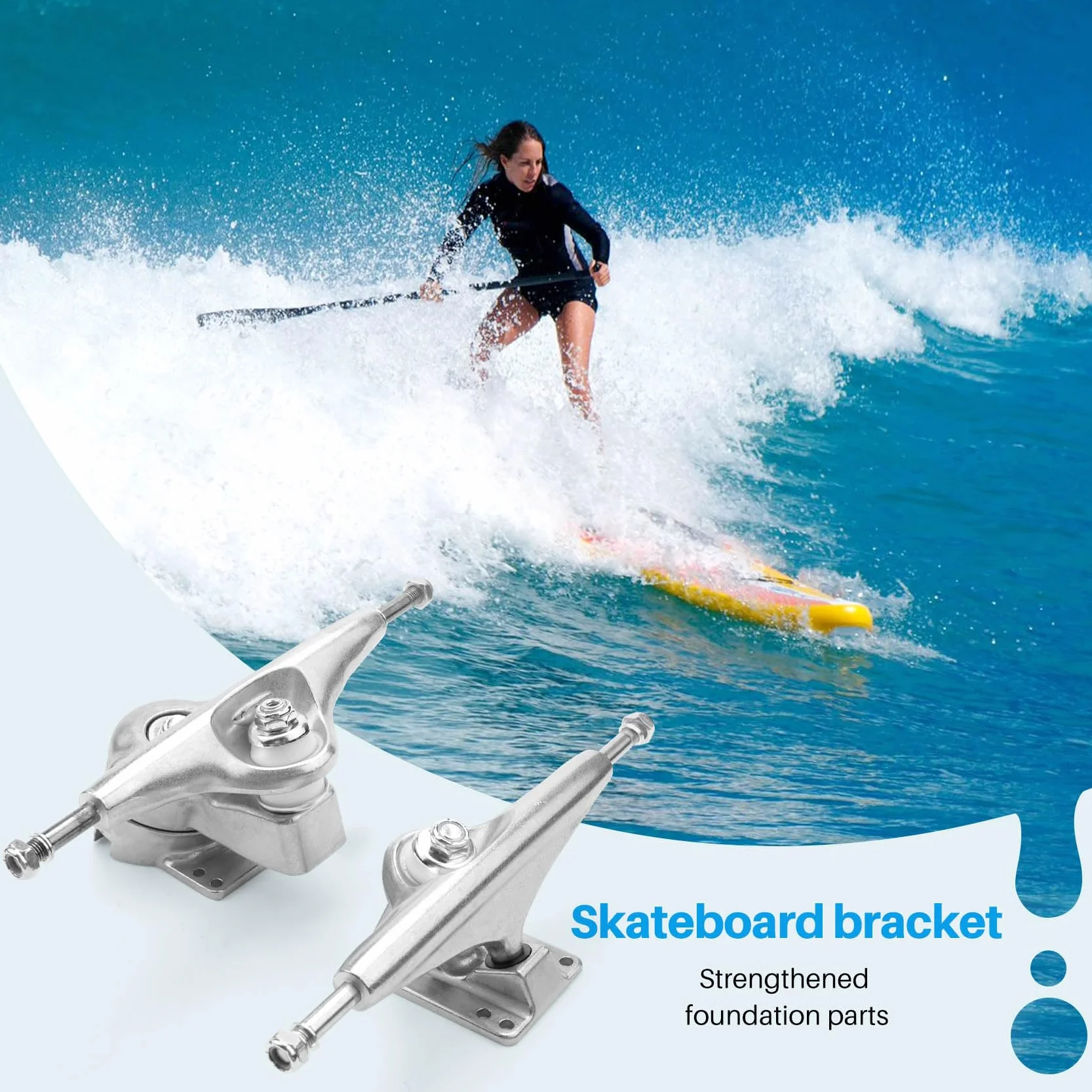 Land Surf Skateboard Eje para S6 Rojo BruCke Surfskate Skateboard Adapter,Plata Junta Set