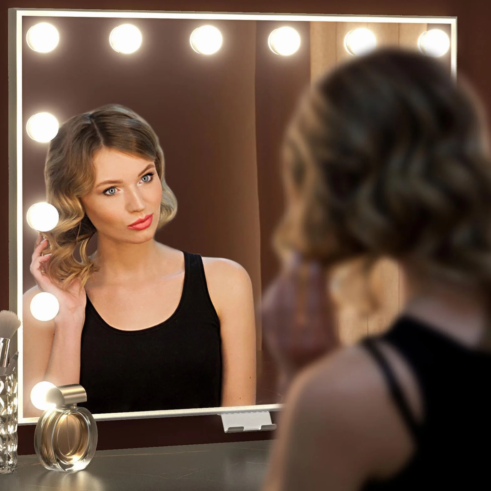 Luz de Maquillaje LED con 12 Bombillas Regulables, 3 Modos de Color para Tocador