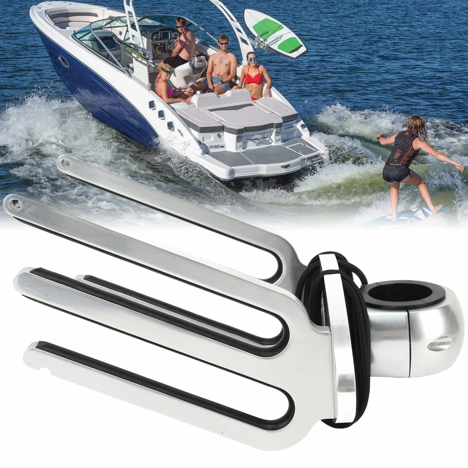 Soporte Ajustable para Tabla de Wakeboard, Soporte de Torre para Wakeboard de Aleación de Aluminio Pulido para Protector de Placa de Tubo de Abrazadera de 1,89, 2,36, 2,48