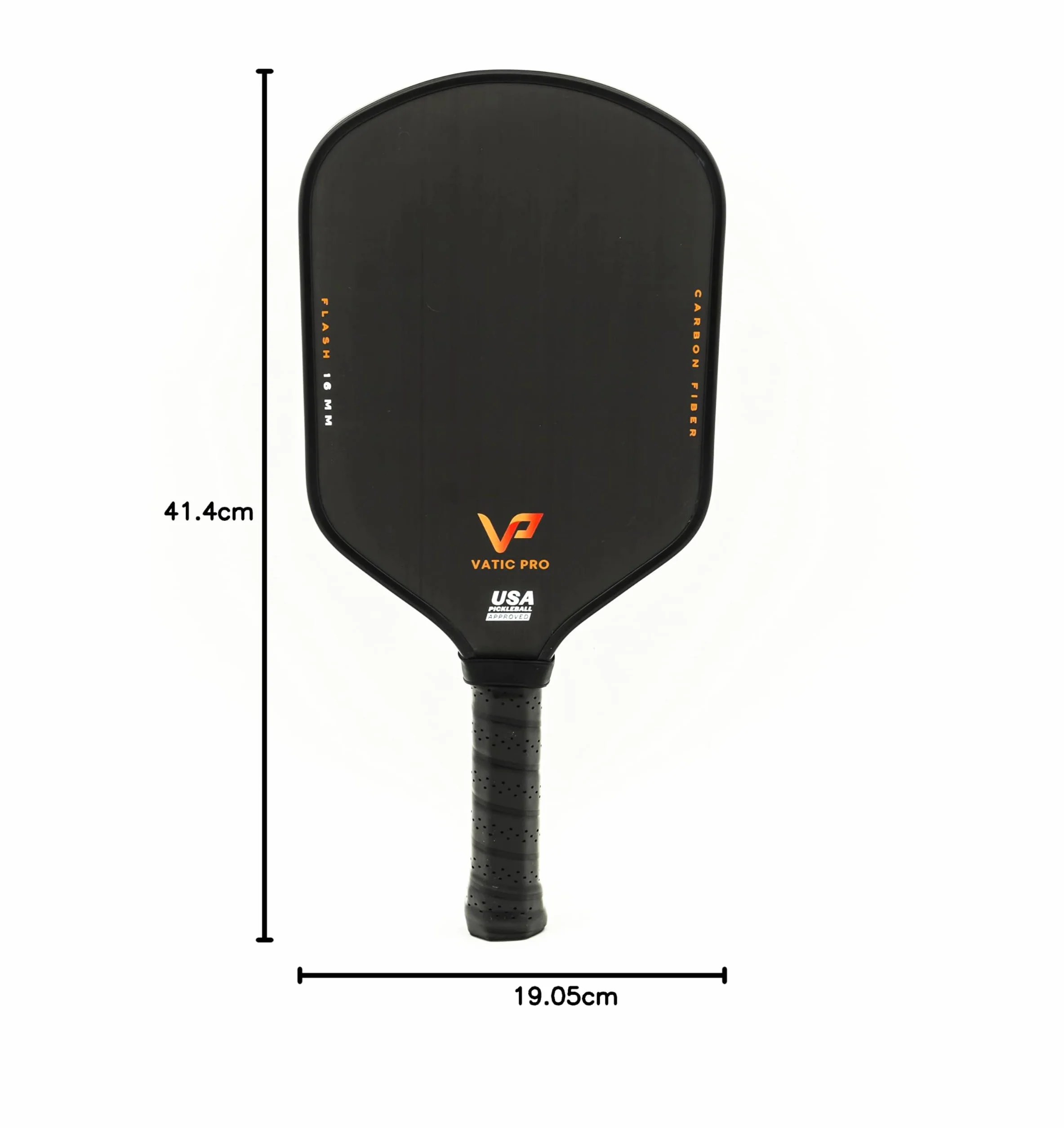 Vatic Pro Pala de Pickleball de Fibra de Carbono de 16 mm, termoformada con Paredes inyectadas de Espuma, Incluye Funda para la Pala