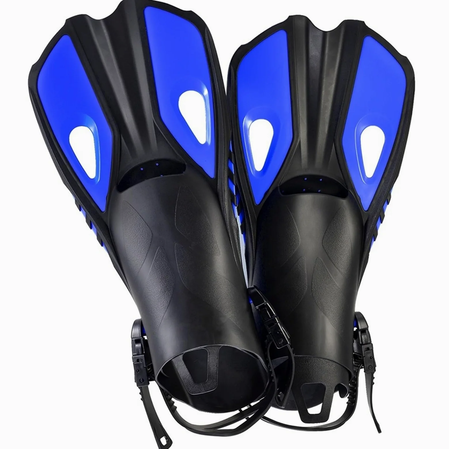 Las tuberías de ventilación, Aletas de Buceo Cortas de Silicona Ajustable, talón Abierto, Multicolor for Adultos, Varios tamaños