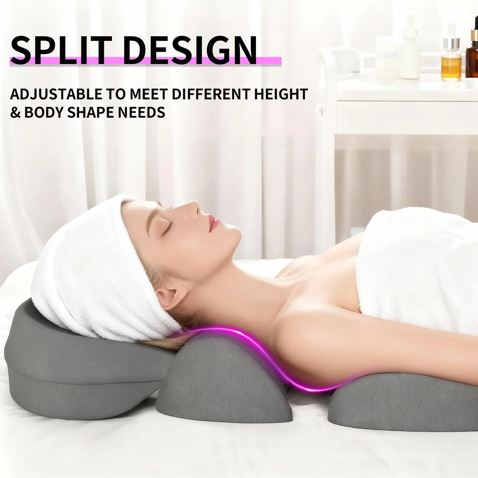 JAOGAUS Almohada de Masaje Facial, Almohada de Soporte para el Pecho, Almohada de Cama Facial, Almohadilla de Soporte para Salones de Belleza, para Dormir Adecuada para Salones de Belleza o SPA