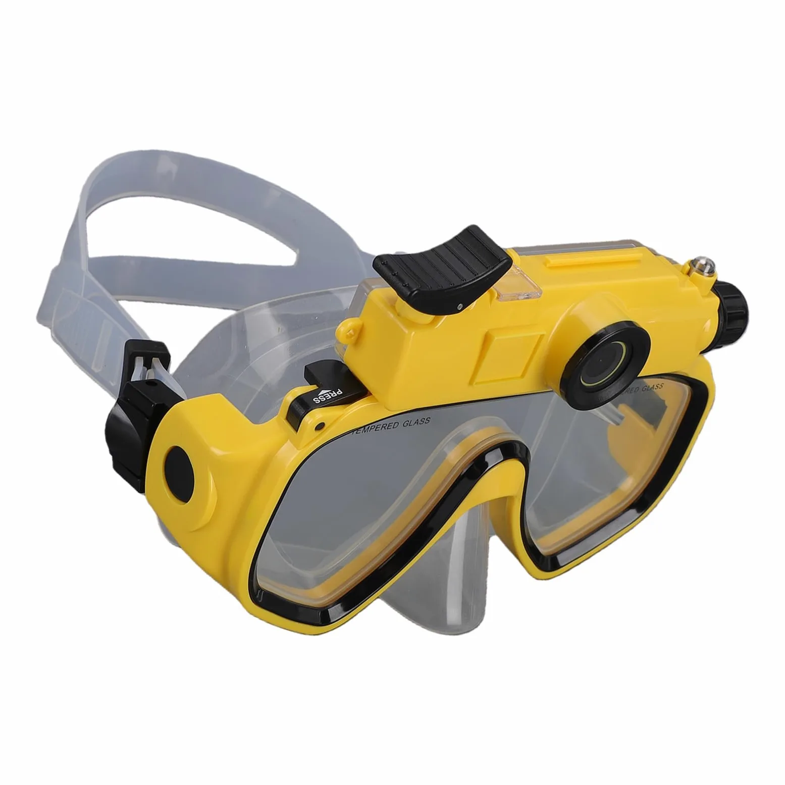 Gafas de Buceo con Cámara, Video 2K, Ángulo Amplio 100 Grados, | Impermeable hasta 15 M, Falda de Silicona, Vidrio Templado, Cámara Subacuática, Compatible con App, Ideal para Snorkel y