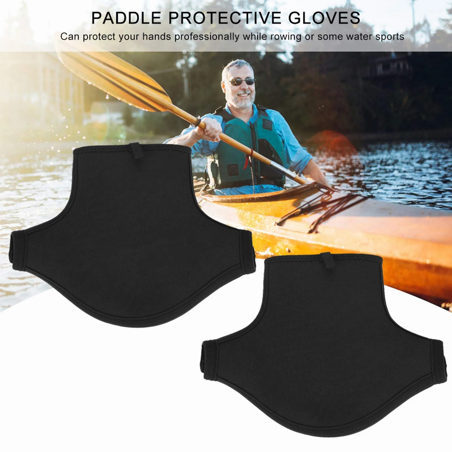 Zerodis Guantes sin Dedos Impermeables para Remo, Manoplas de Neopreno para Kayak, Canoa, Rafting, Paddlers