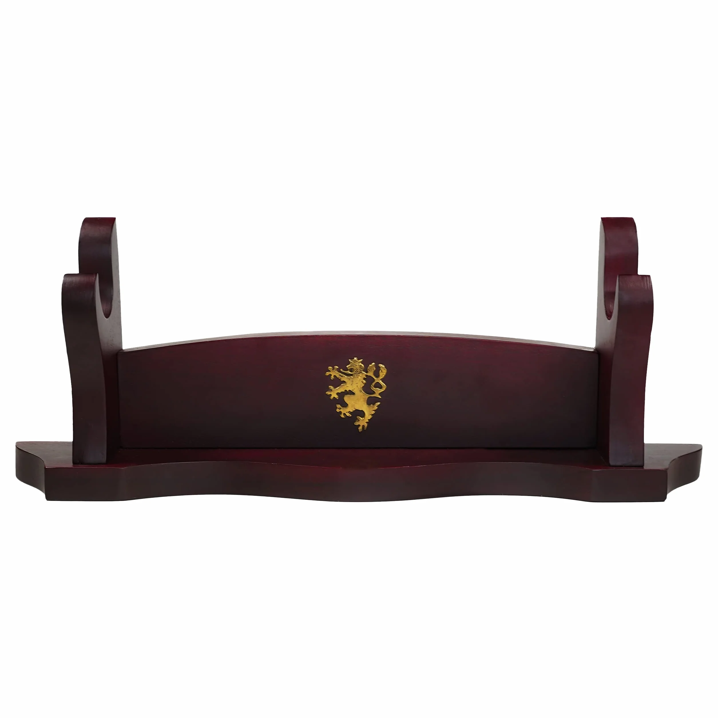 Mythrojan Medieval Sword Stand Solid Wood Horizontal Display Rack for Katana Samurai Dark Brown