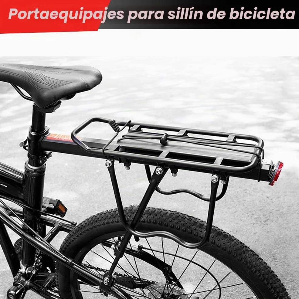 Estante trasero ajustable para bicicleta, asiento de bicicleta de aleación de aluminio, estante de equipaje, soporte trasero universal para bicicleta de montaña, equipo de ciclismo con accesorio para