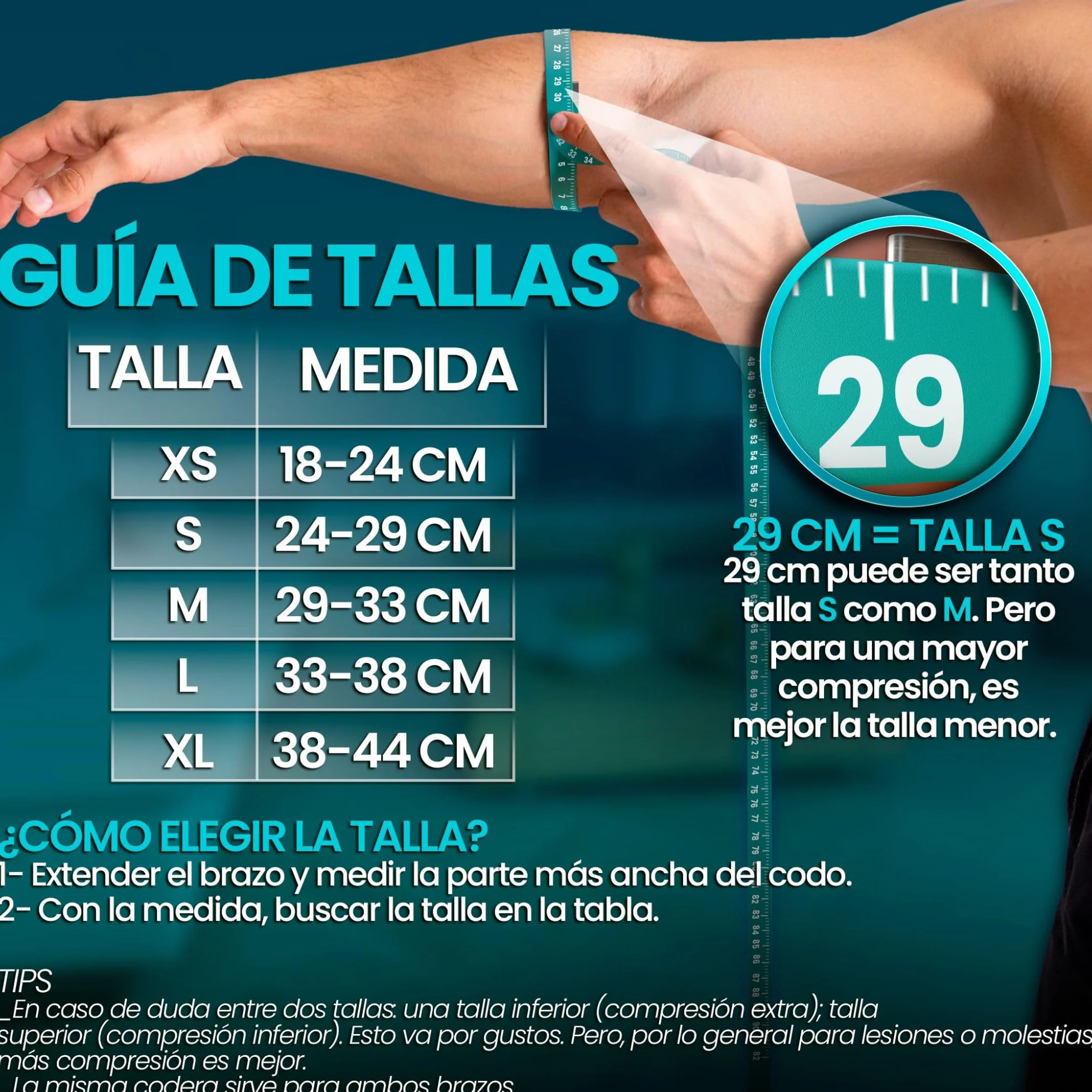 NativoDex Codera de Compresión para Epicondilitis y Tendinitis Manga Codo Tenista Golfista Soporte Articular