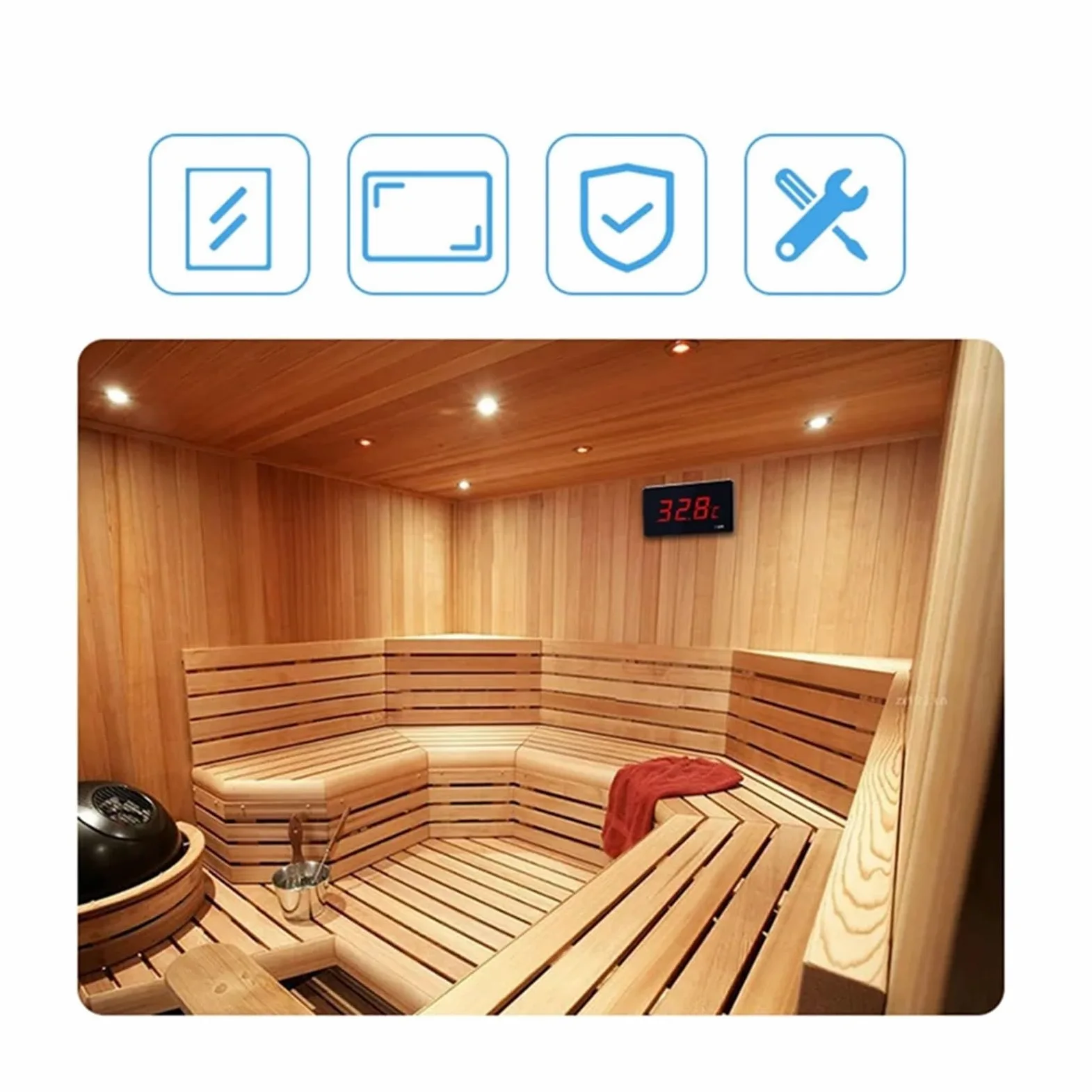 TermóMetro De Temperatura Del Agua Termómetro For Acuario Con Pantalla LED Y Sonda Impermeable. Adecuado For Peceras Y Ambientes Exteriores.