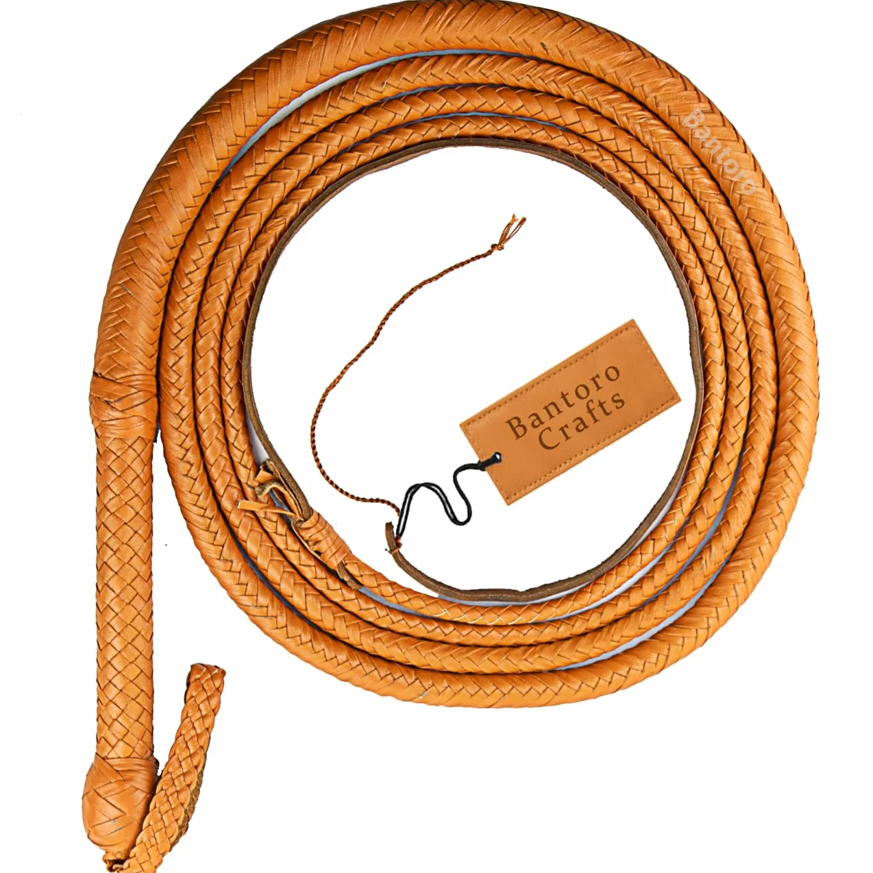 Indiana Jones látigo Cuero de Canguro Bull Whip 16 Hilos Trenzados Bullwhip de Cuero Trenzado Ecuestre, Vientre de Cuero y Refuerzo de Cuero en el Interior, marrón