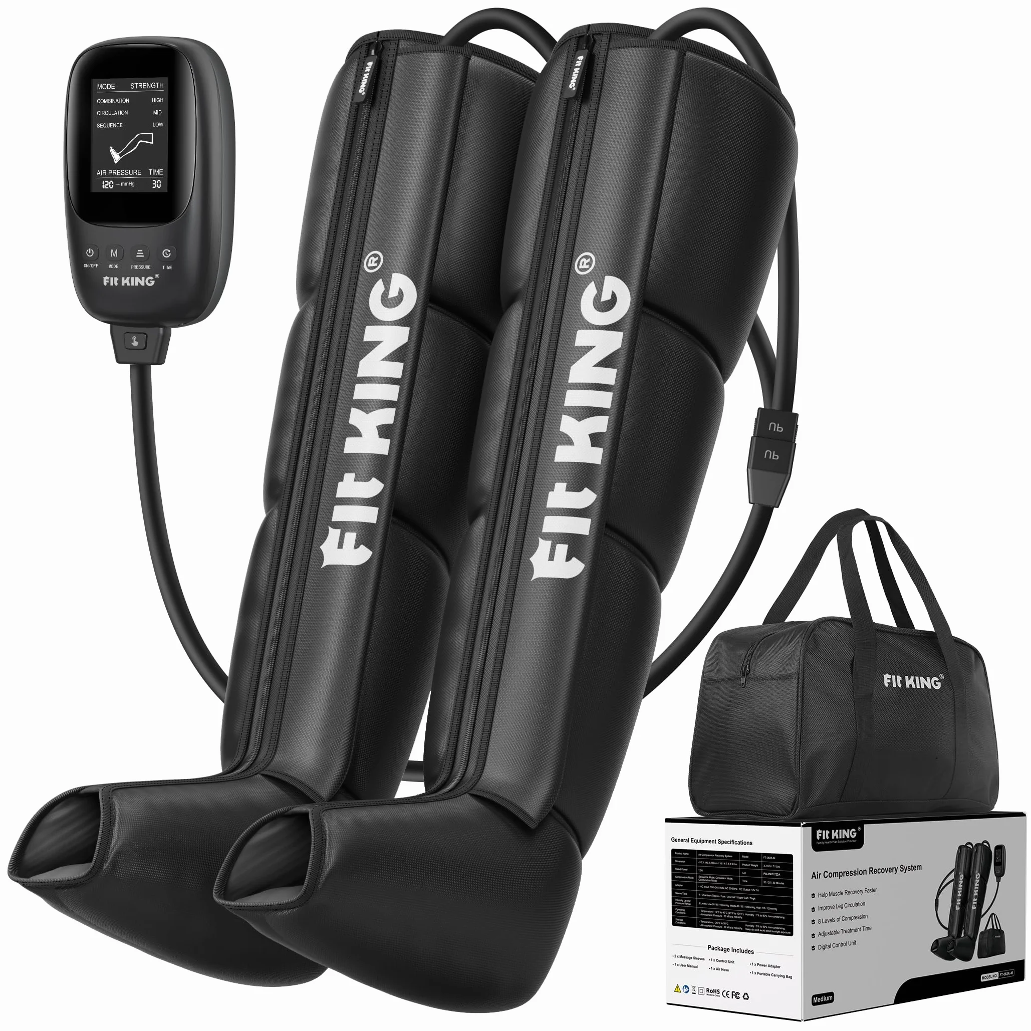 FIT KING Botas Presoterapia Piernas Masajeador Circulación Sanguínea Aliviar Dolor