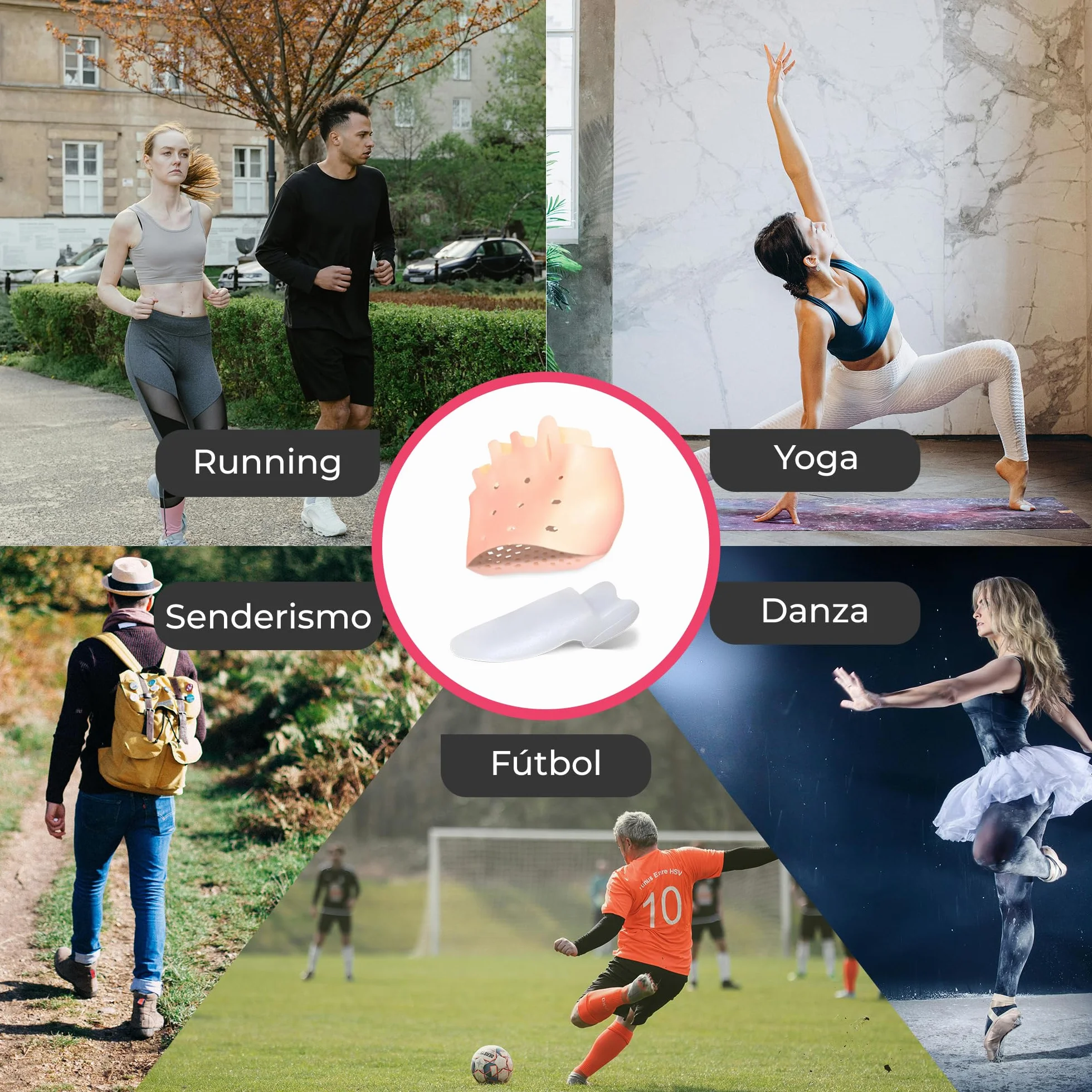 Almohadilla Metatarsiana Separador Dedos Pie Corrector Juanetes Hallux Valgus Dedos Superpuestos Libre BPA