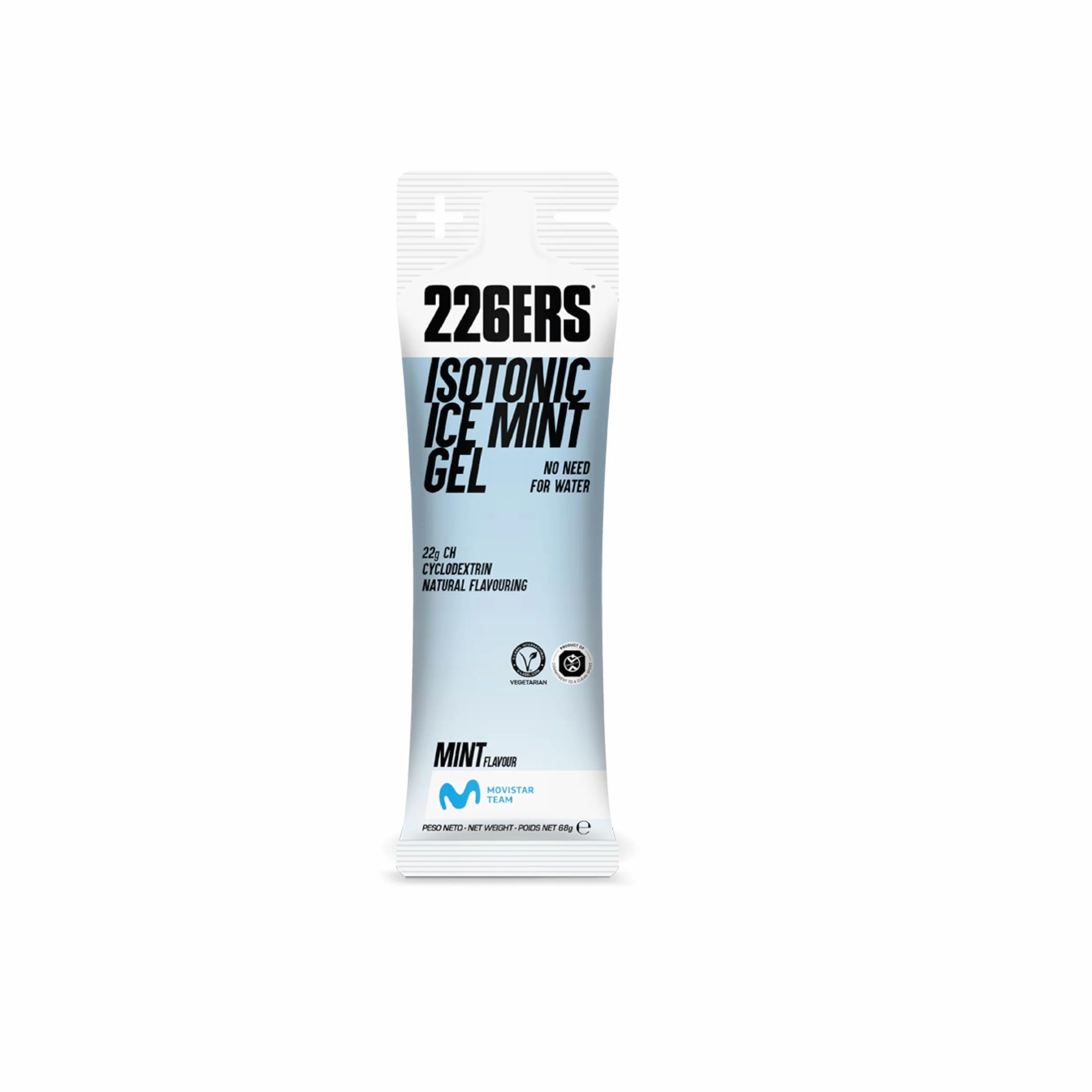 226ERS Isotonic Gel Energetico Vegano 22 g Ciclodextrina Mentolado Sin Gluten Menta 1 gel