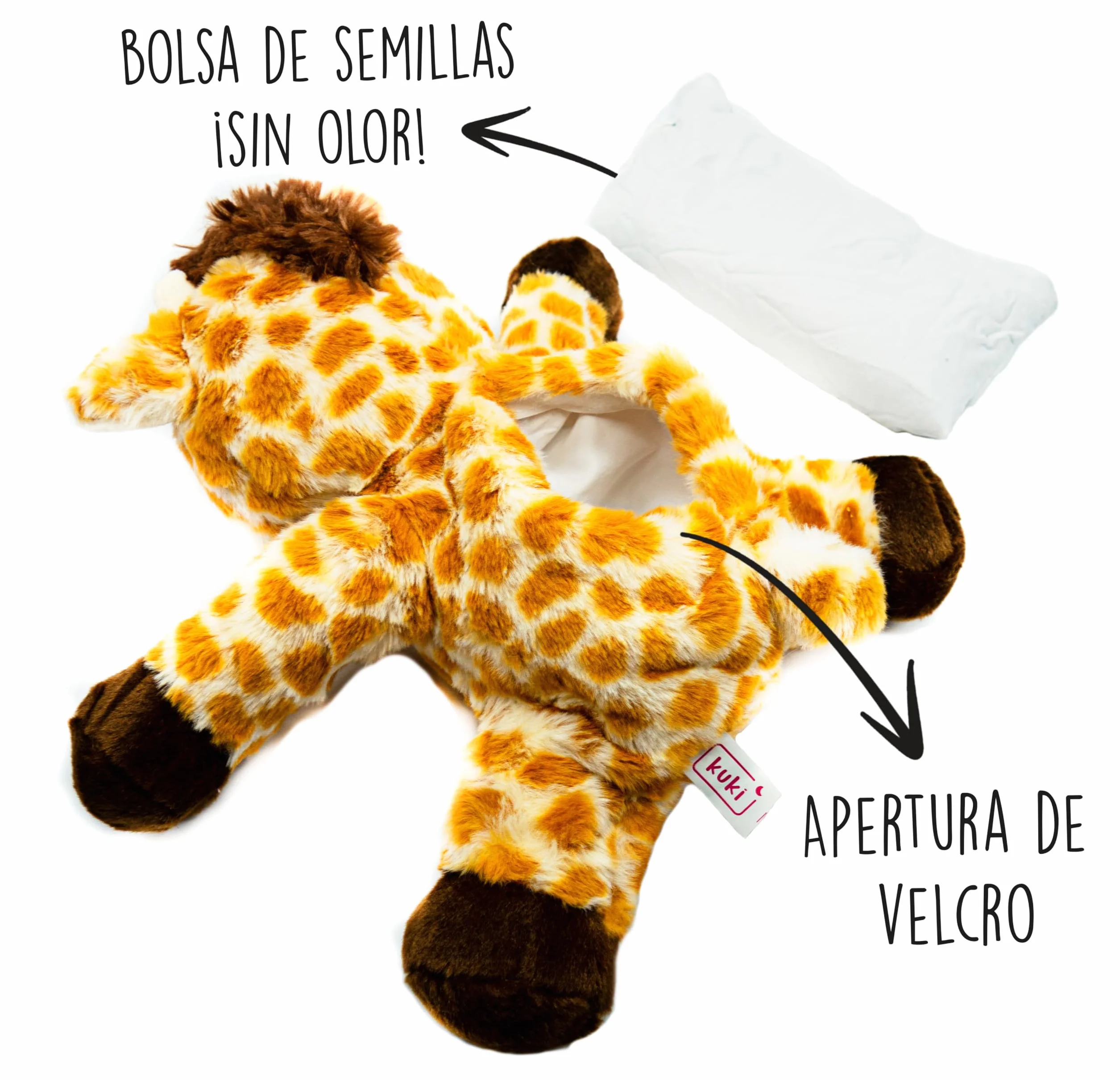 Peluches Térmicos 23 cm - Peluche Semillas Microondas - Jirafa de Peluche para Aliviar Cólicos Bebés