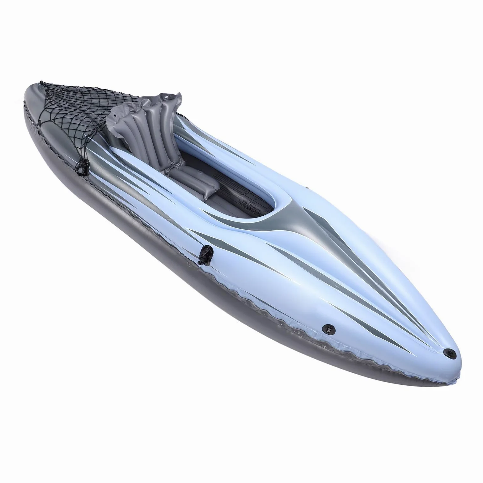 1 Persona Juego de Kayak Inflable, Bote de Canoa portátil portátil de PVC, con Bomba Manual de Almacenamiento de paletas de Almacenamiento a Prueba de Pesca para Adultos