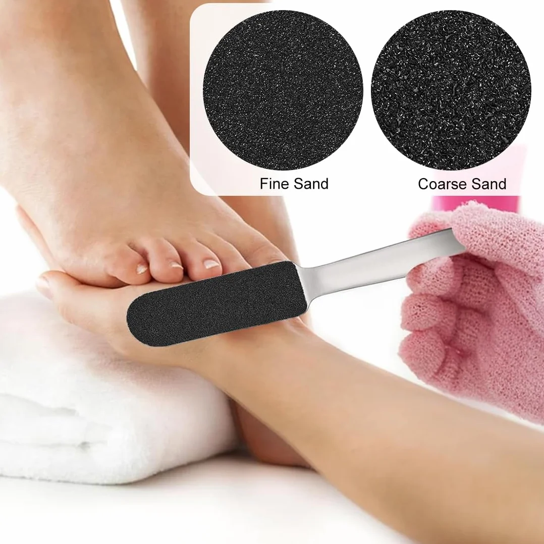 Lima para pies de acero inoxidable con 20 recambios, removedor de callos para pedicura