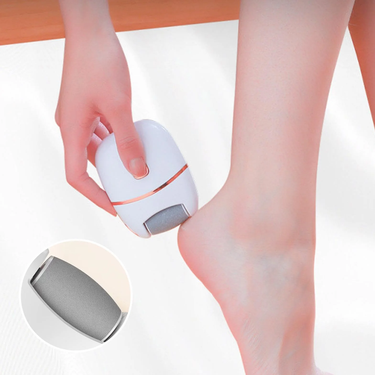 Removedor de callos eléctrico de pie, amoladora de 2 velocidades, pedicura eléctrica con 1 cabezal