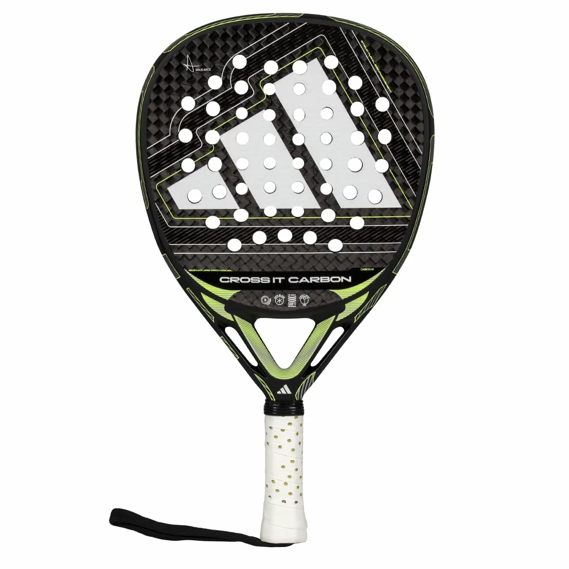 Pala de pádel adidas Cross IT Carbon 2026, Negra, Forma diamente,Goma eva Soft Performance,Fibra Carbono aluminizado 6k