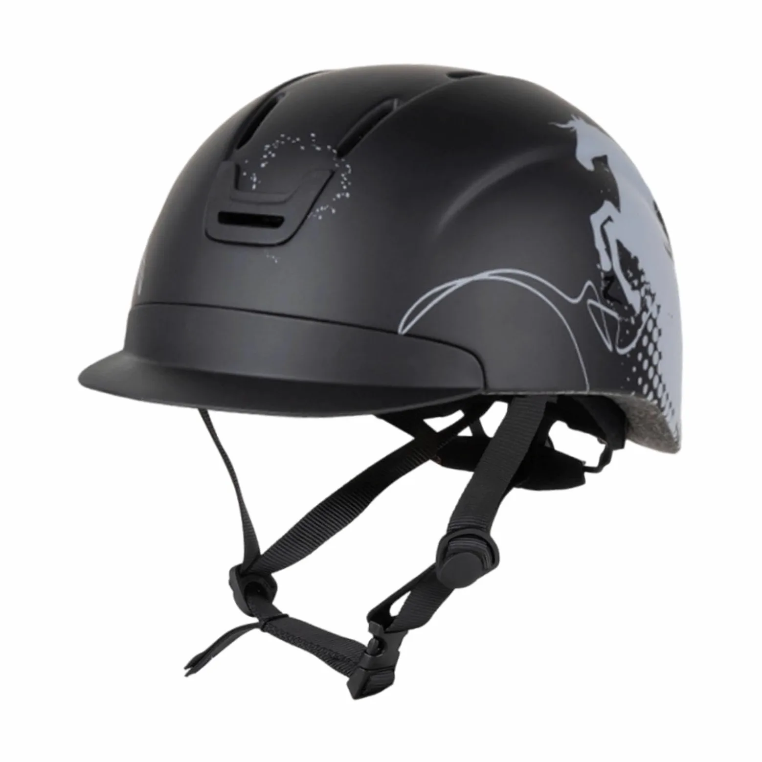 Casco de Equitación Ajustable Y Ligero con Revestimiento de PVC Y Absorción de Impactos para Entrenamientos Diarios, Clases Y Competiciones.