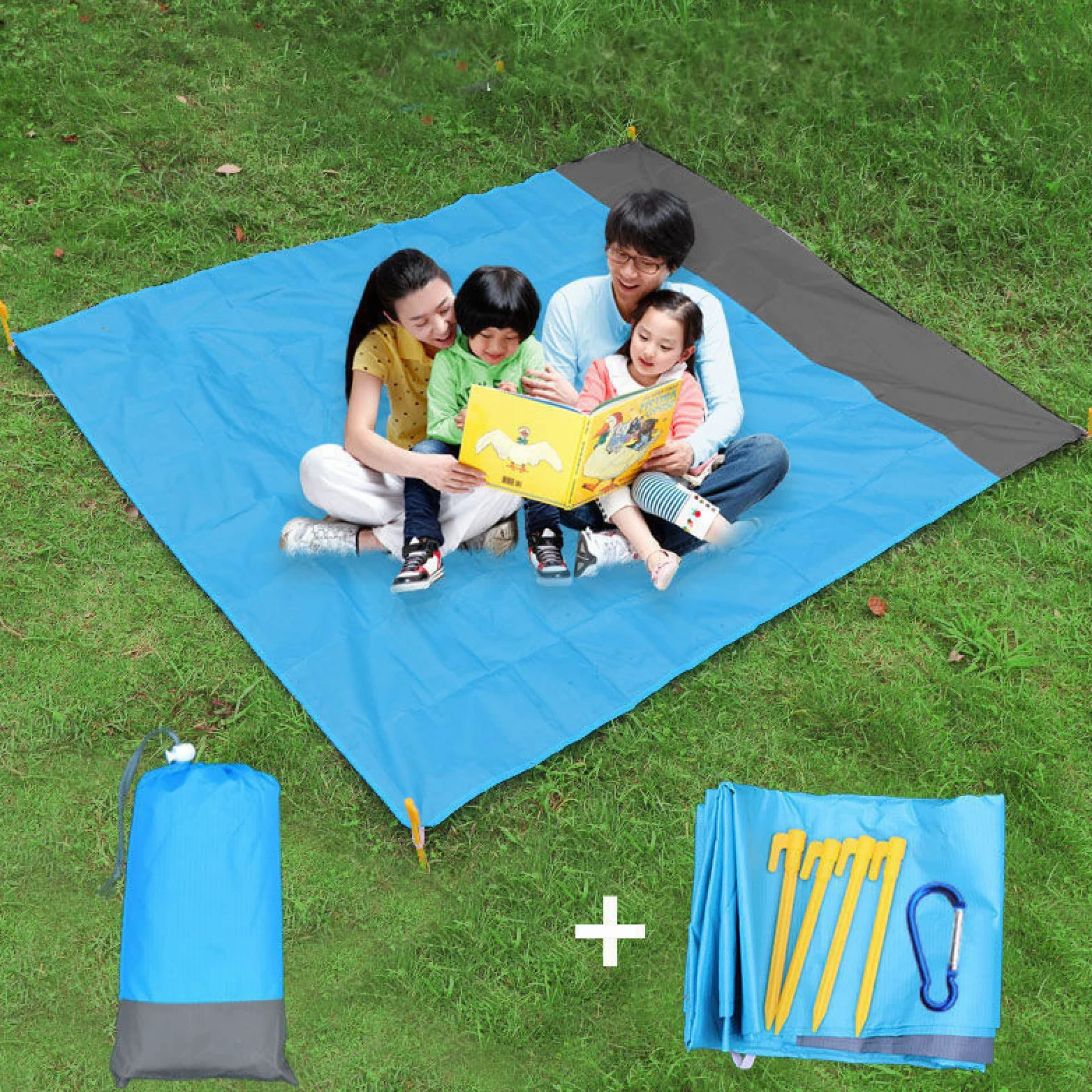 Colchoneta portátil de Bolsillo para Acampar, colchón Plegable para Acampar, colchoneta de Playa Impermeable para Subir al bebé, Manta de Picnic para Acampar, 200x210cm