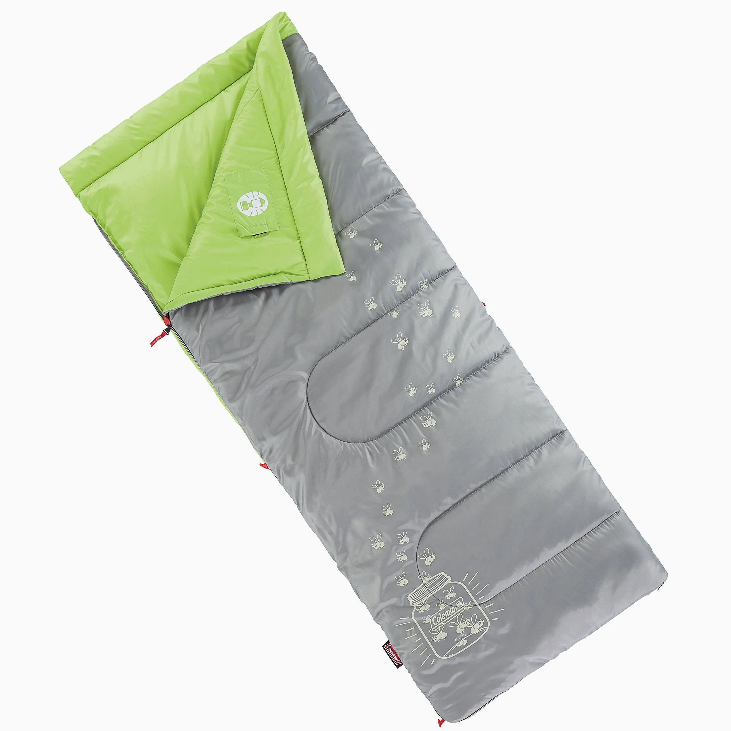 Coleman Saco de Dormir para niños de 7.2 °C, cómodo Saco de Dormir Juvenil para Fiestas de Pijamas y Camping, se Adapta a niños de hasta 5 pies y 5 Pulgadas de Alto, Saco de Dormir Ligero y cálido