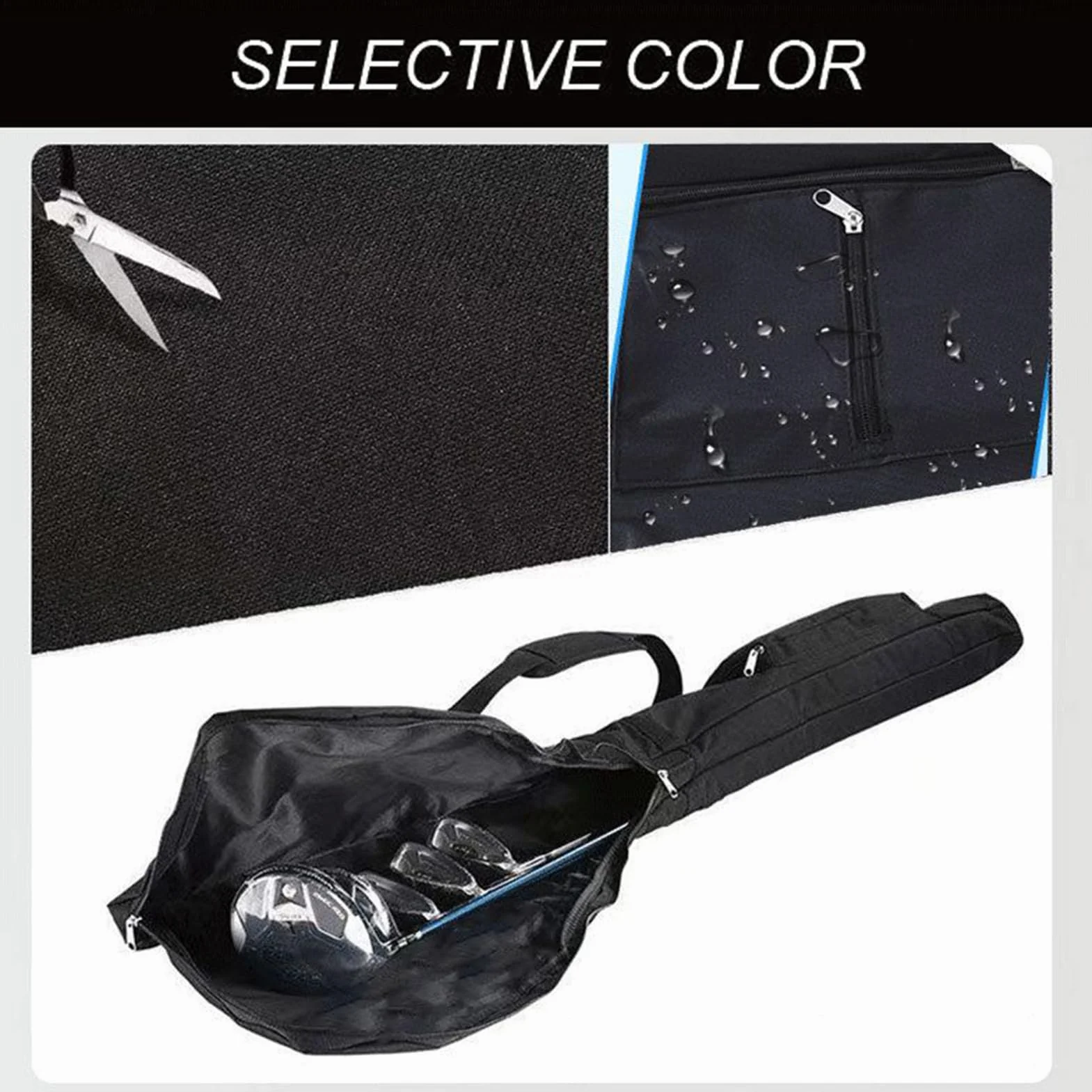 Bolsa de golf pequeña | Bolsa de transporte de golf plegable ajustable | Funda de práctica portátil ajustable, accesorios deportivos ligeros con correa para hombres, mujeres y adultos