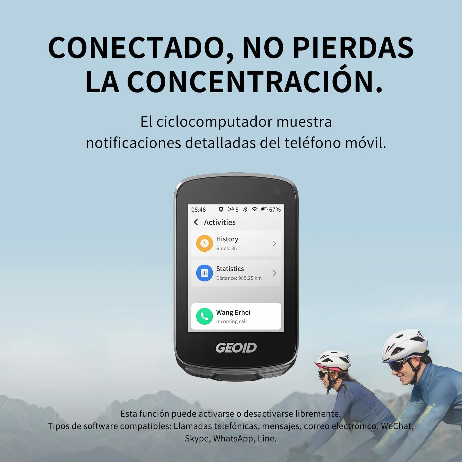 GEOID CC700 Pro GPS Ciclocomputador Touchscreen 2,8 Pulgadas con Mapas Completos – Ciclocomputador Bicicleta GPS Sin Cables con Navegación por Mapa, IPX7 Impermeable
