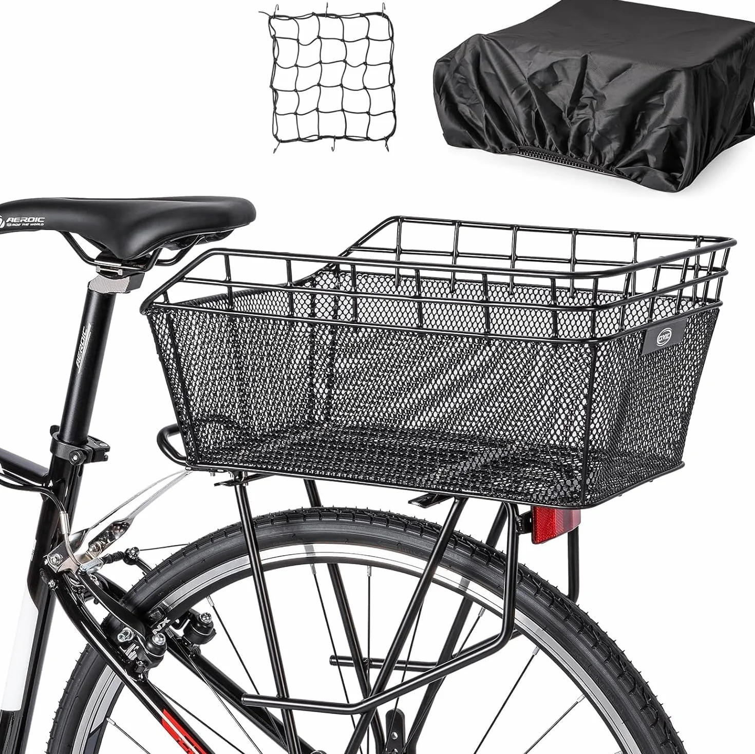 CXWXC Cesta de Bicicleta Trasera con Red de Carga y Forro Grueso para Bicicleta, Bolsa Gruesa para Bicicleta eléctrica