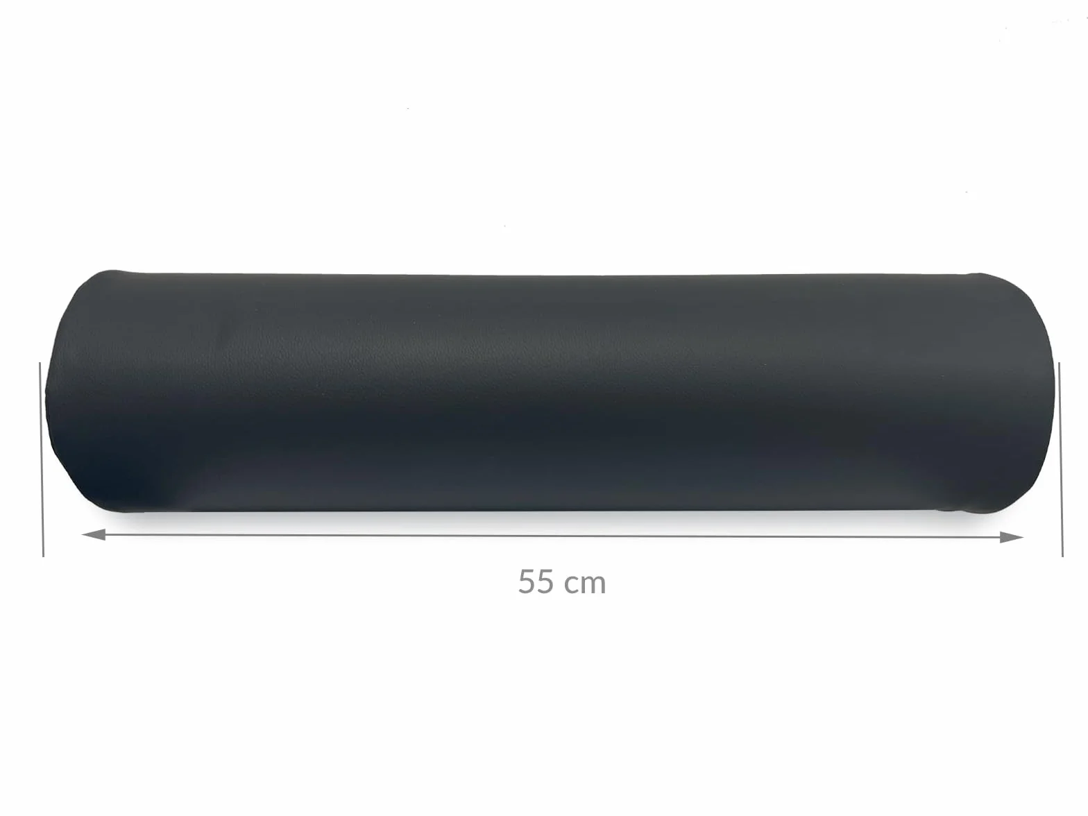 QUIRUMED Cojín Rodillo 55x15 cm Negro Polipiel Relleno Espuma Yoga Fitness Masaje
