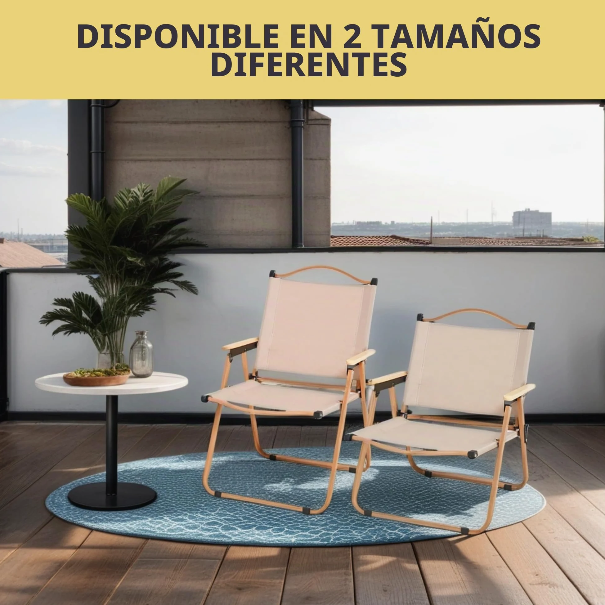 MAGIC SELECT 2 Ud Silla Camping Plegable Aluminio | Silla Picnic Metálica, Para Playa, Glamping, Jardín, Barbacoa, Para Viajes, Excursión, Río, Cualquier Terreno, 75x45x47cm