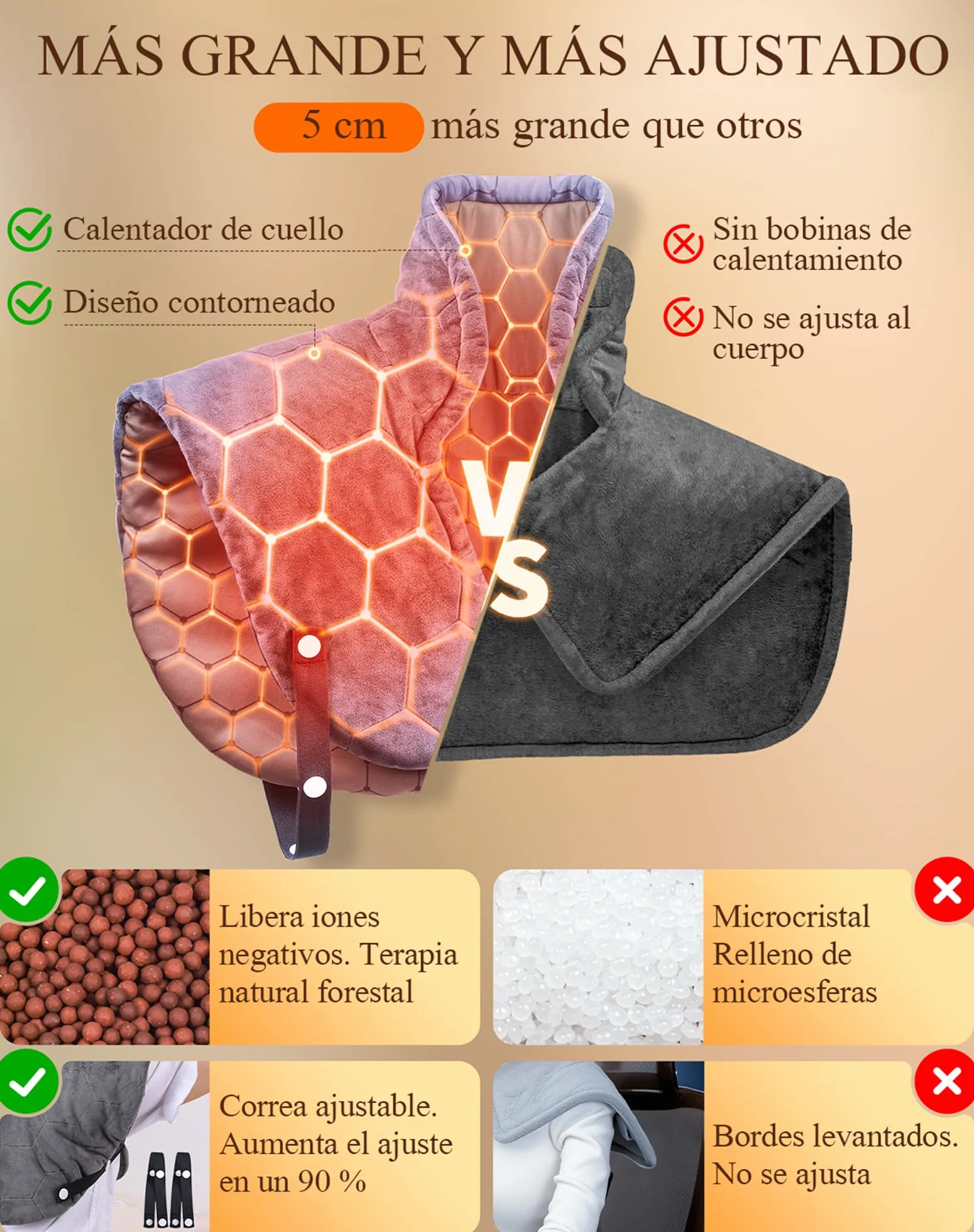 Utk Manta Electrica Espalda y Cuello, Regalo Madre, Manta Electrica Cervical, 30s Hombro Con Calentamiento Rápido, Hasta 70 °C, Equipado Con Banda Elástica, Egalo Mujer, Regalo Navidad (Azul)