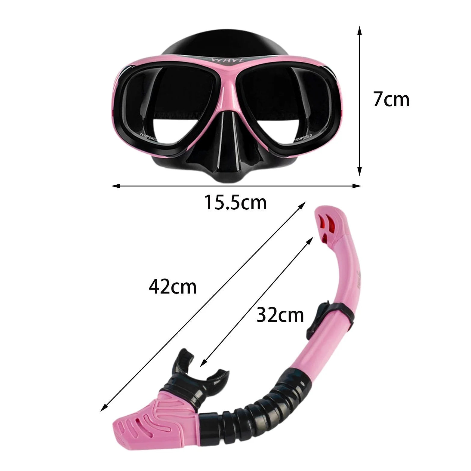 Snorkel Set Kit de Snorkel Gafas Antiniebla Mascarilla Gran Visión Tubo Silicona Anatómica Material Adecuado para Adultos